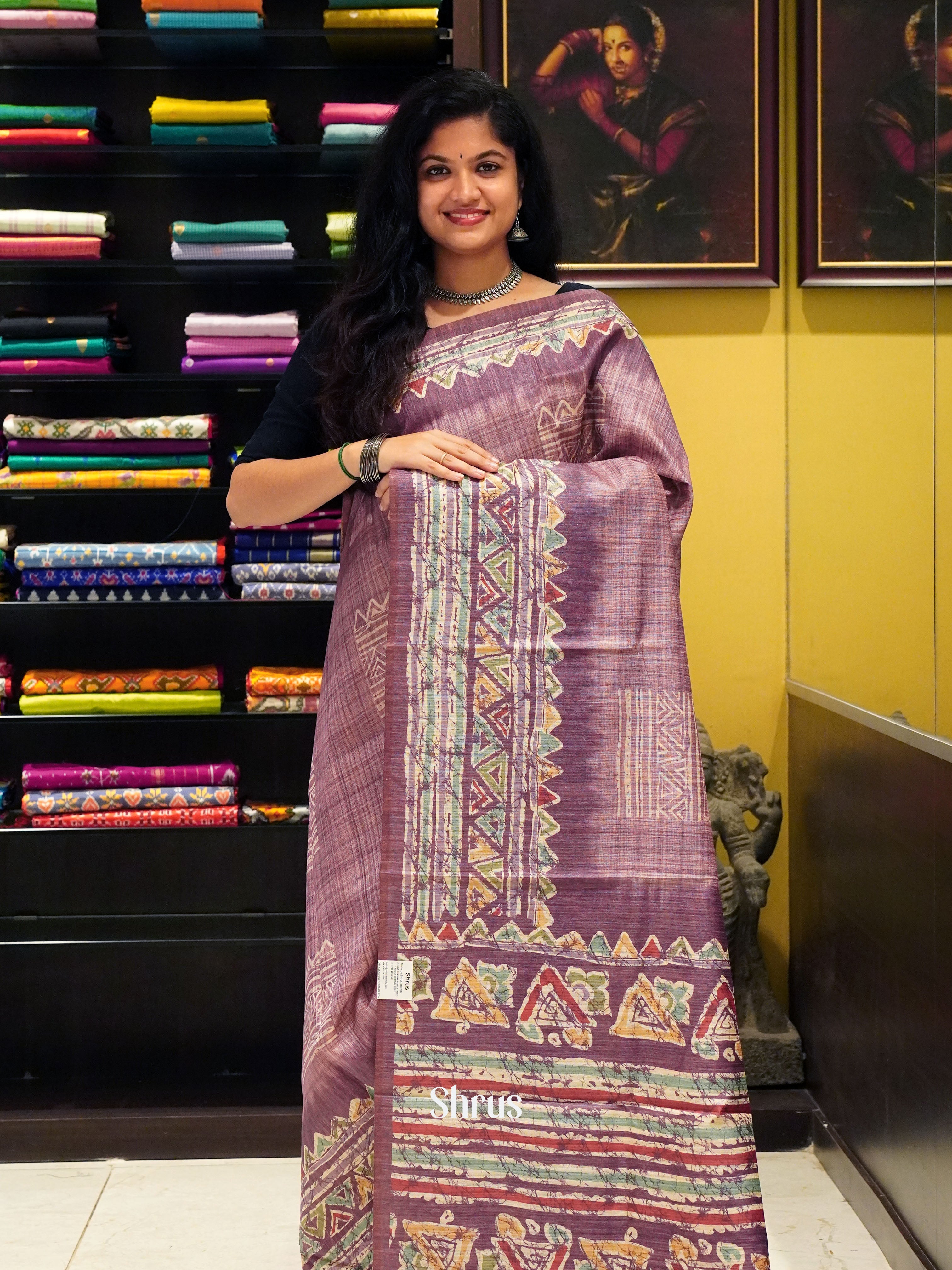 Majenta Pink - Semi gicha Saree - Shop on ShrusEternity.com
