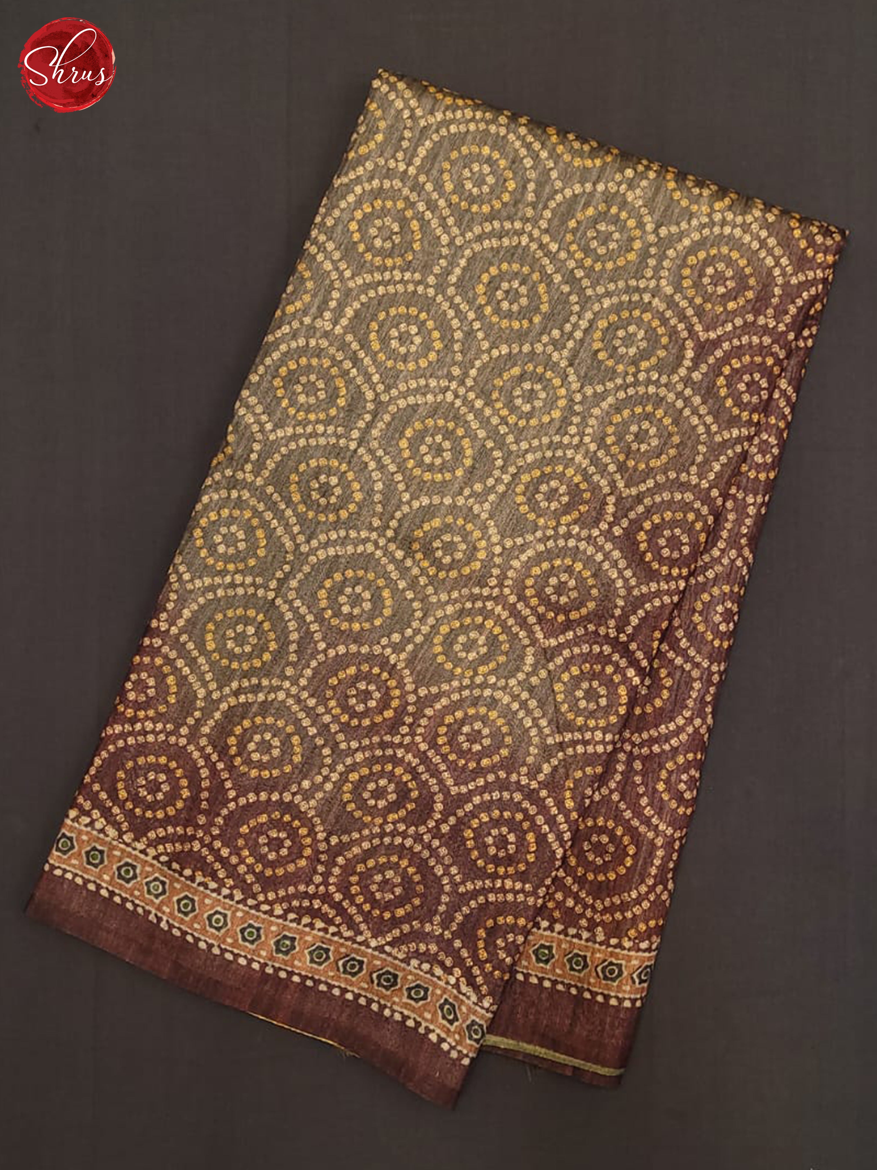 Grey & Maroon - Semi gicha Saree - Shop on ShrusEternity.com