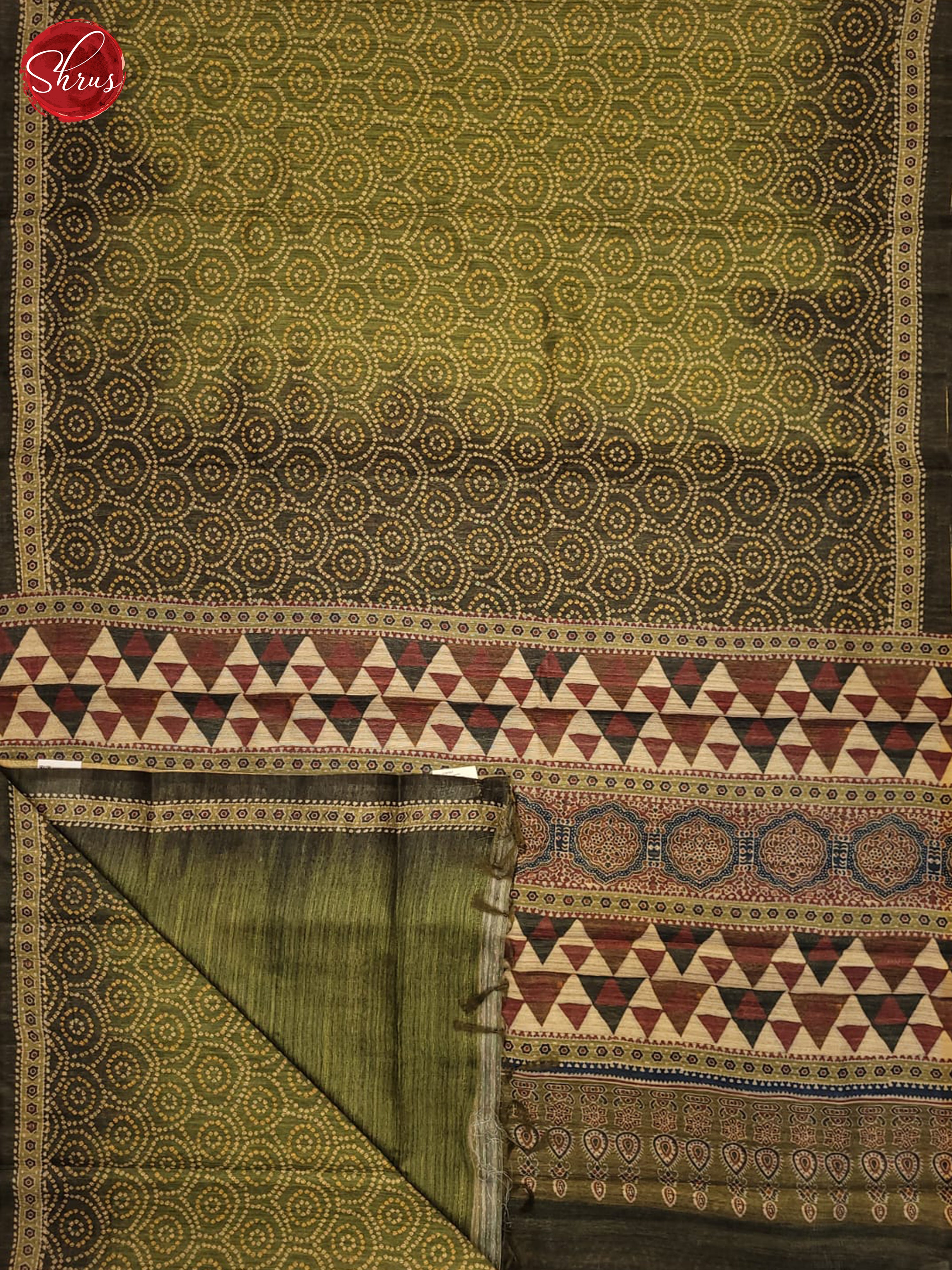 Green - Semi gicha Saree - Shop on ShrusEternity.com