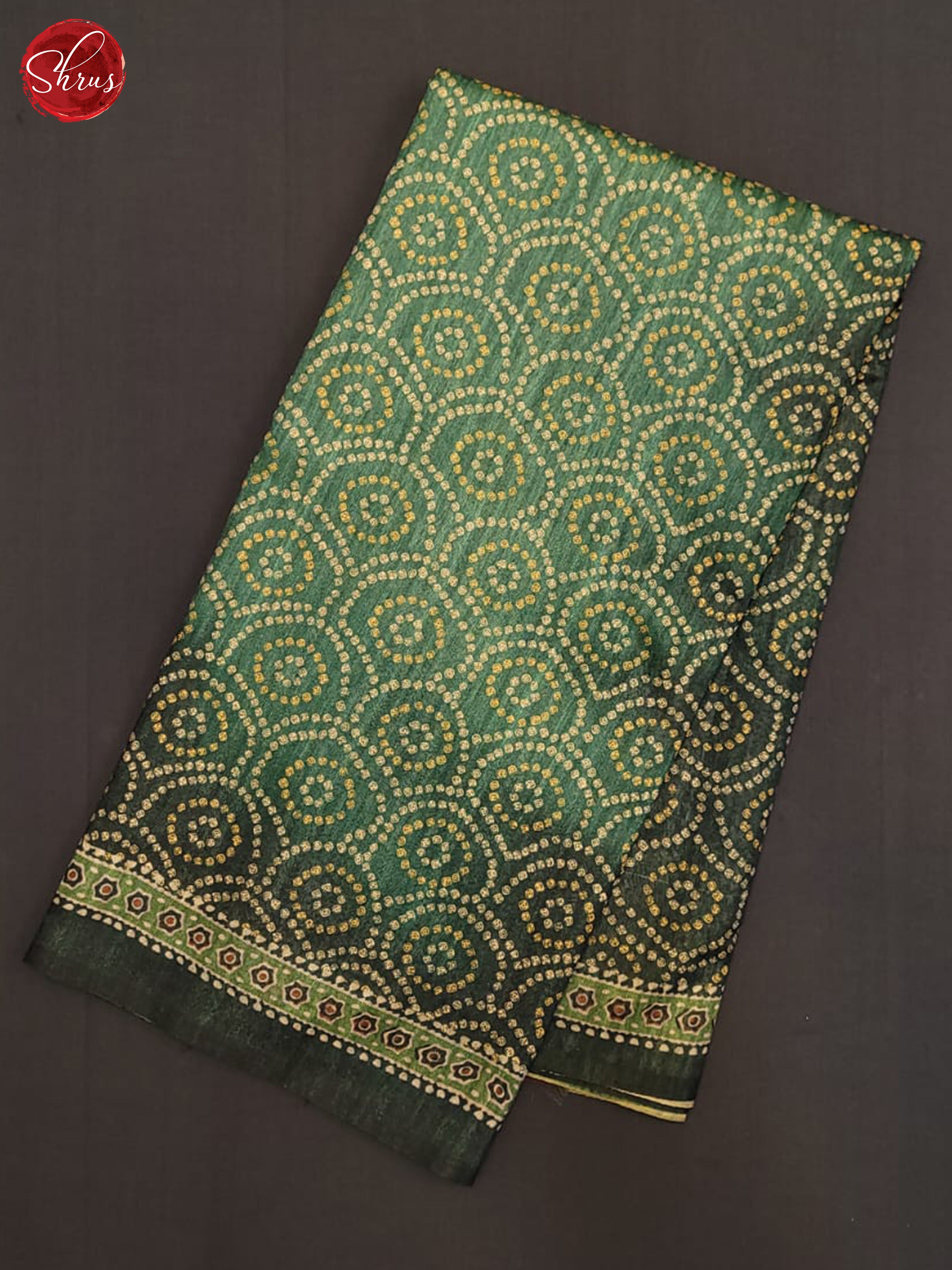 Green & Brown - Semi gicha Saree - Shop on ShrusEternity.com