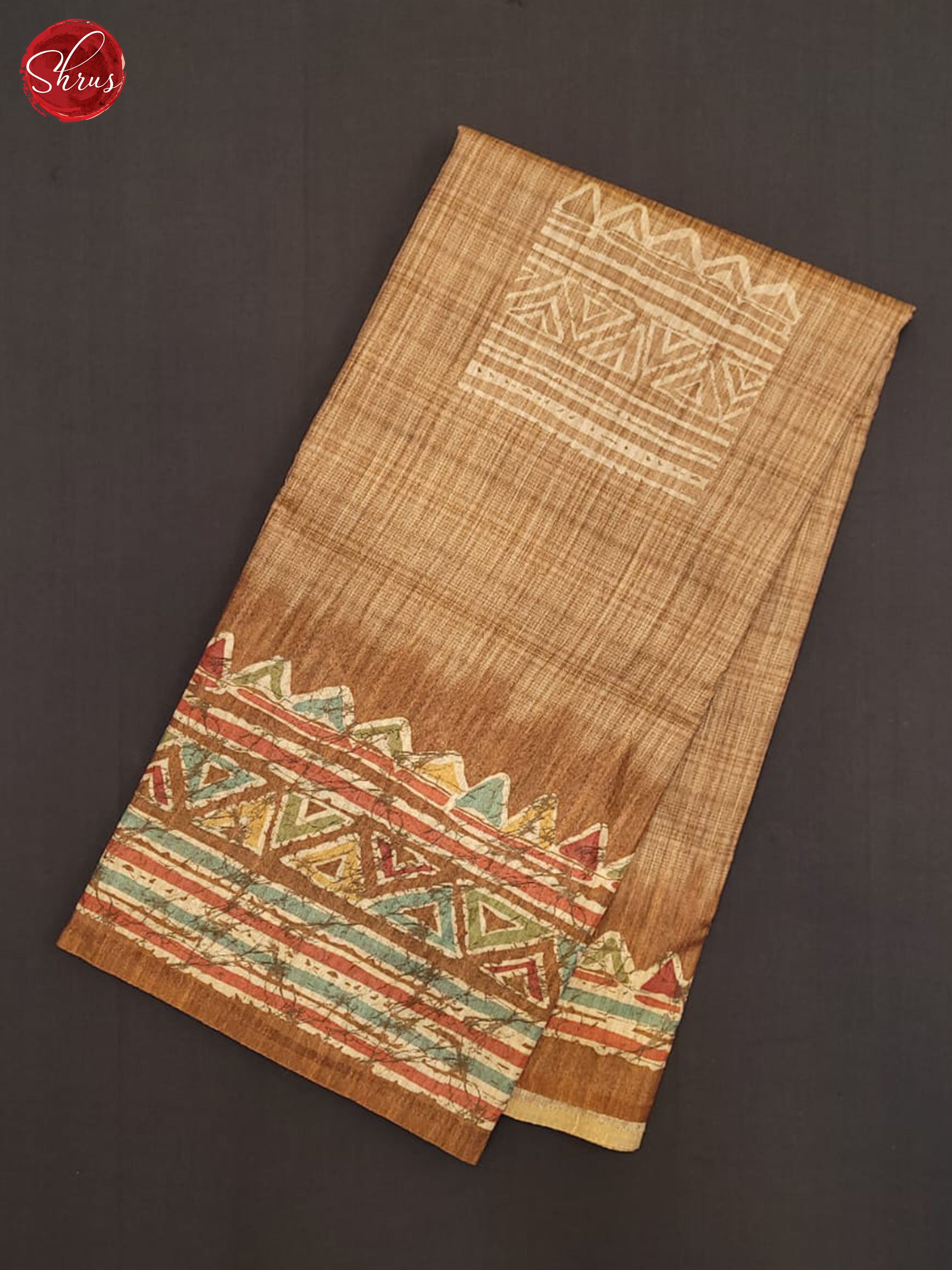 Light Brown- Semi gicha Saree - Shop on ShrusEternity.com