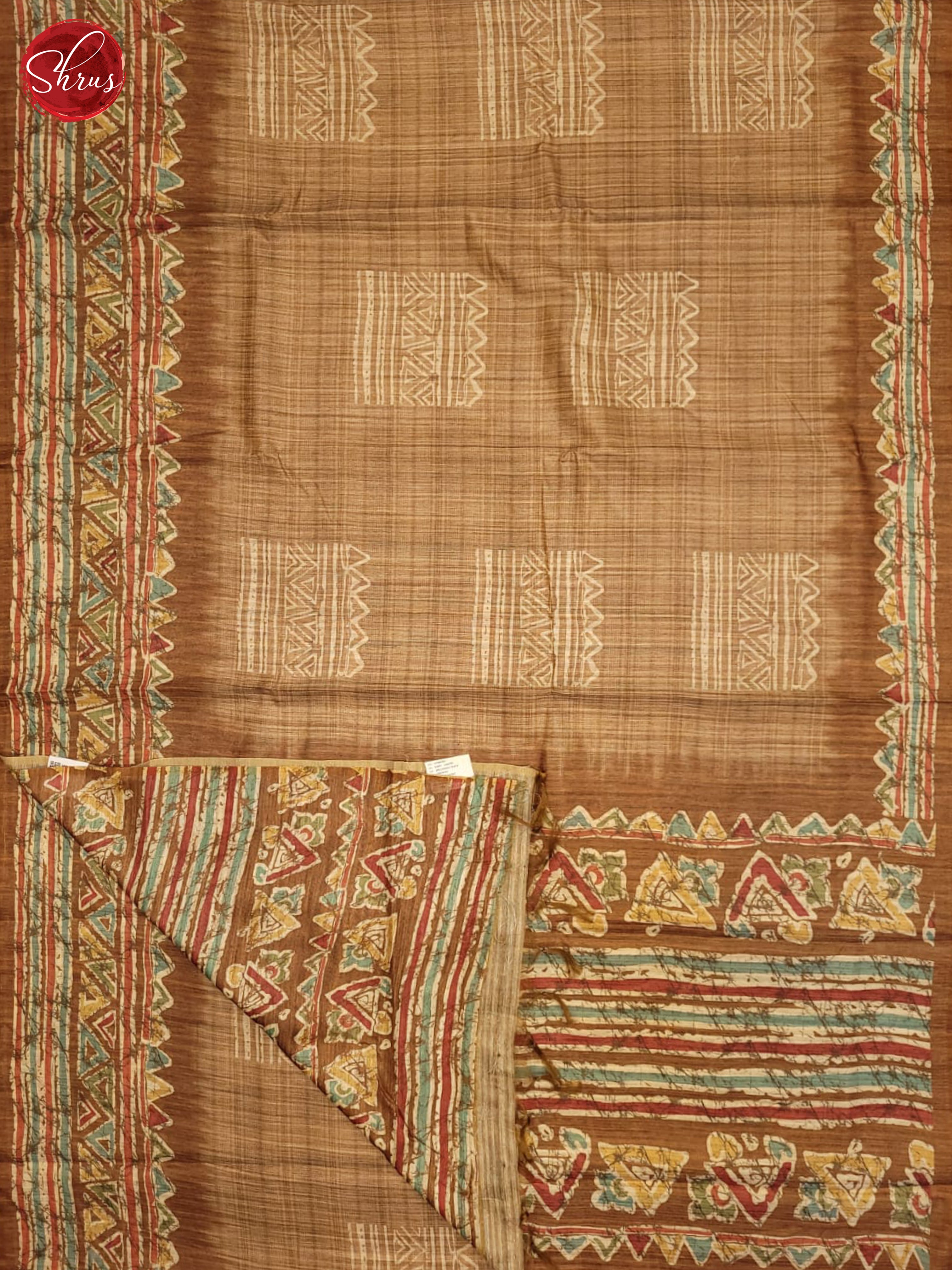 Light Brown- Semi gicha Saree - Shop on ShrusEternity.com