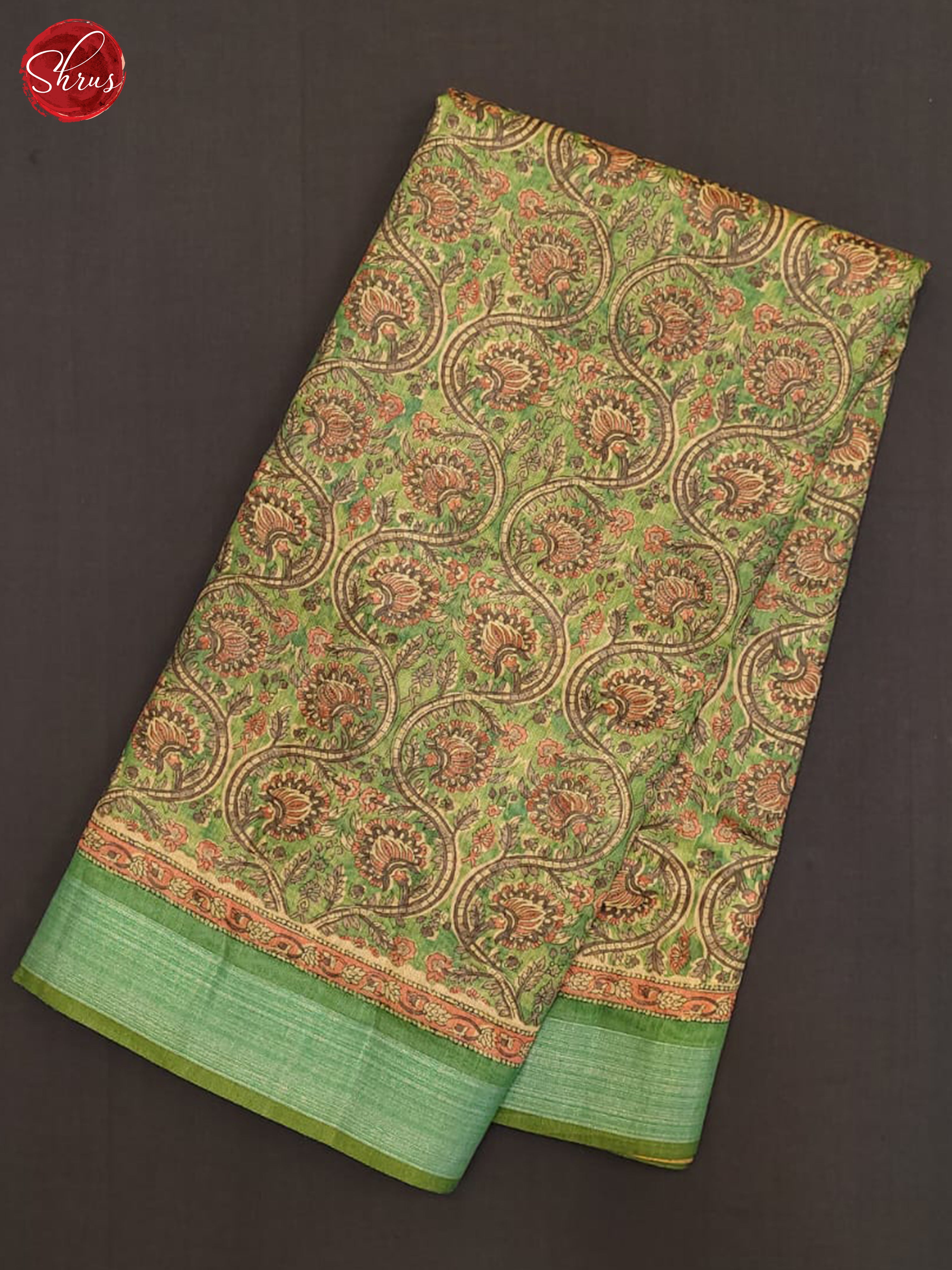 Green & Onion Pink- Semi gicha Saree - Shop on ShrusEternity.com