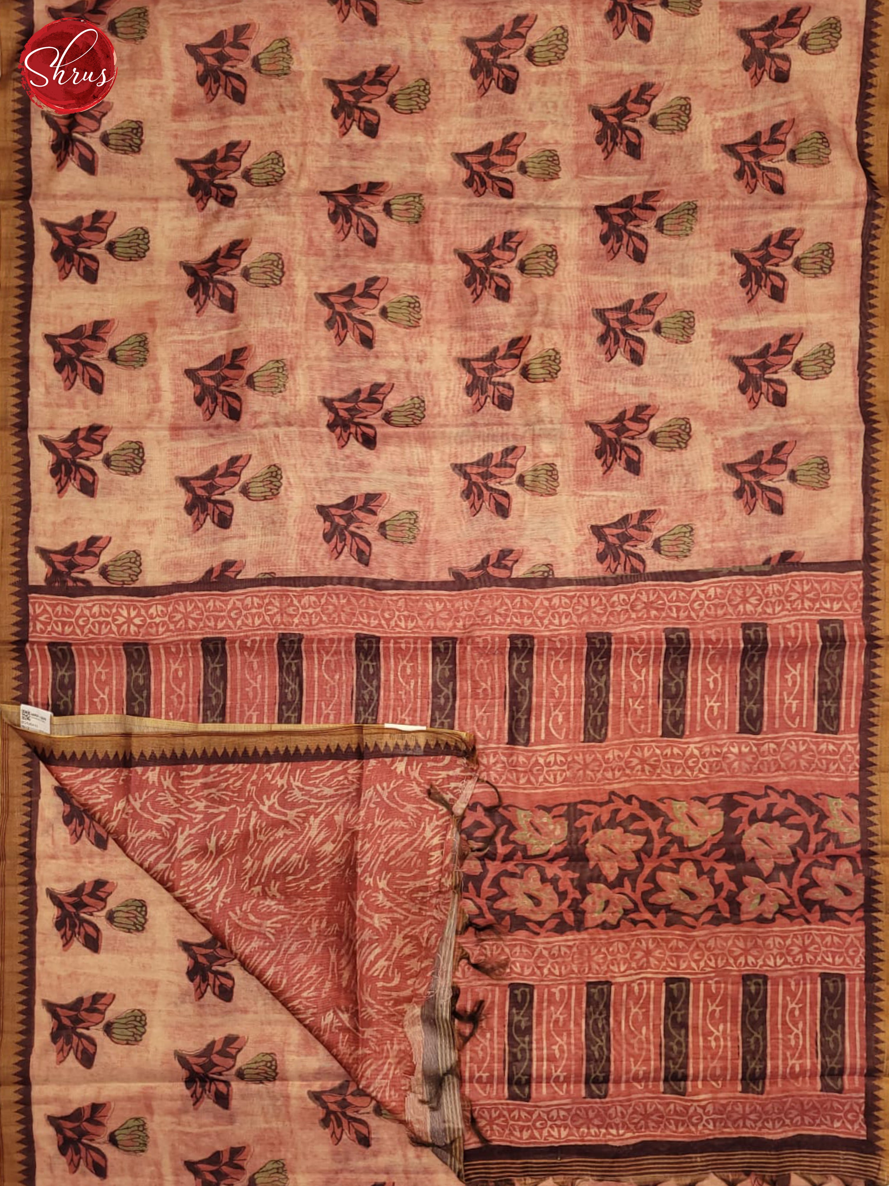 Red & Brown - Semi gicha Saree - Shop on ShrusEternity.com