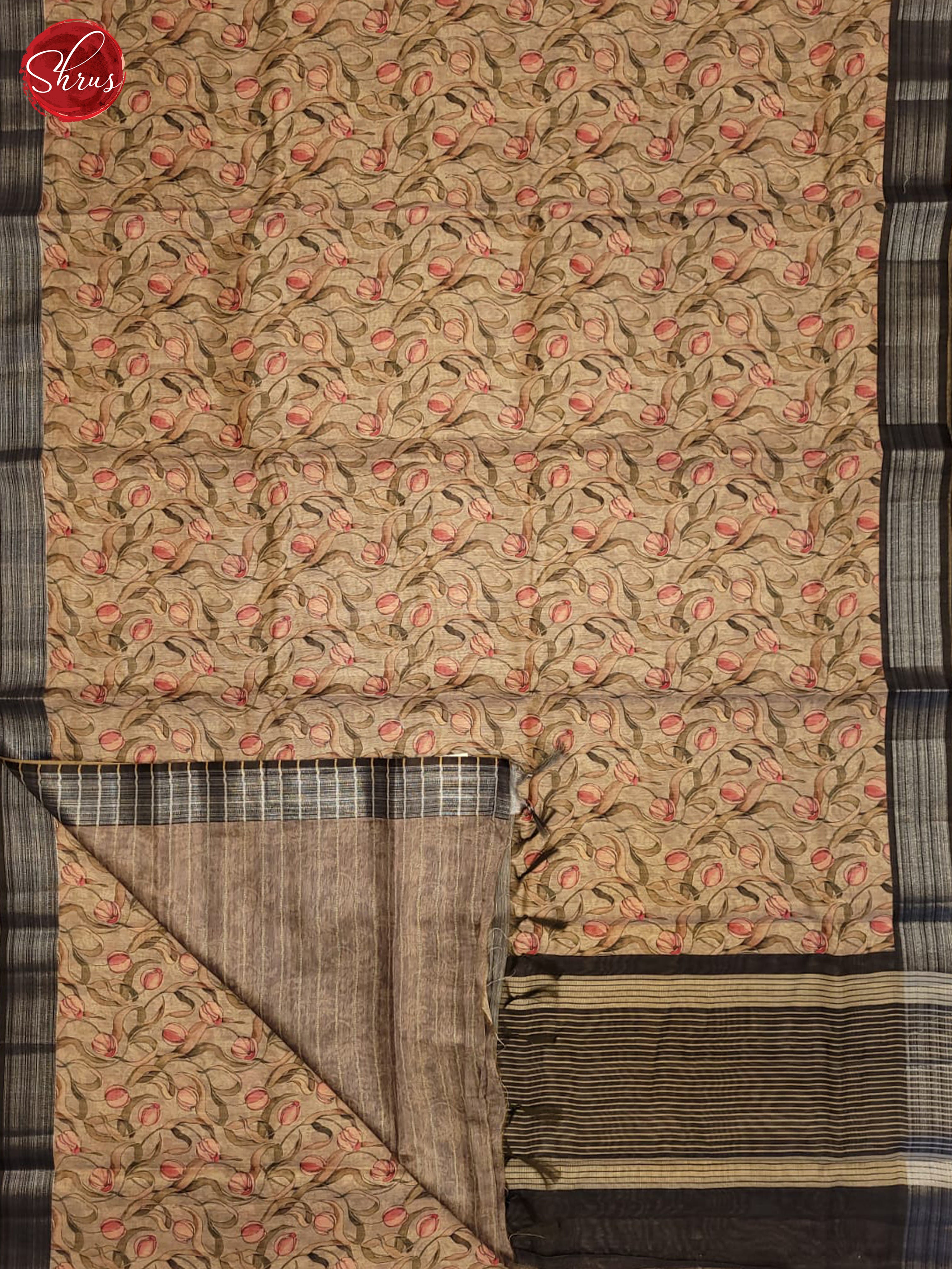 Chickoo & Brown- Semi gicha Saree - Shop on ShrusEternity.com