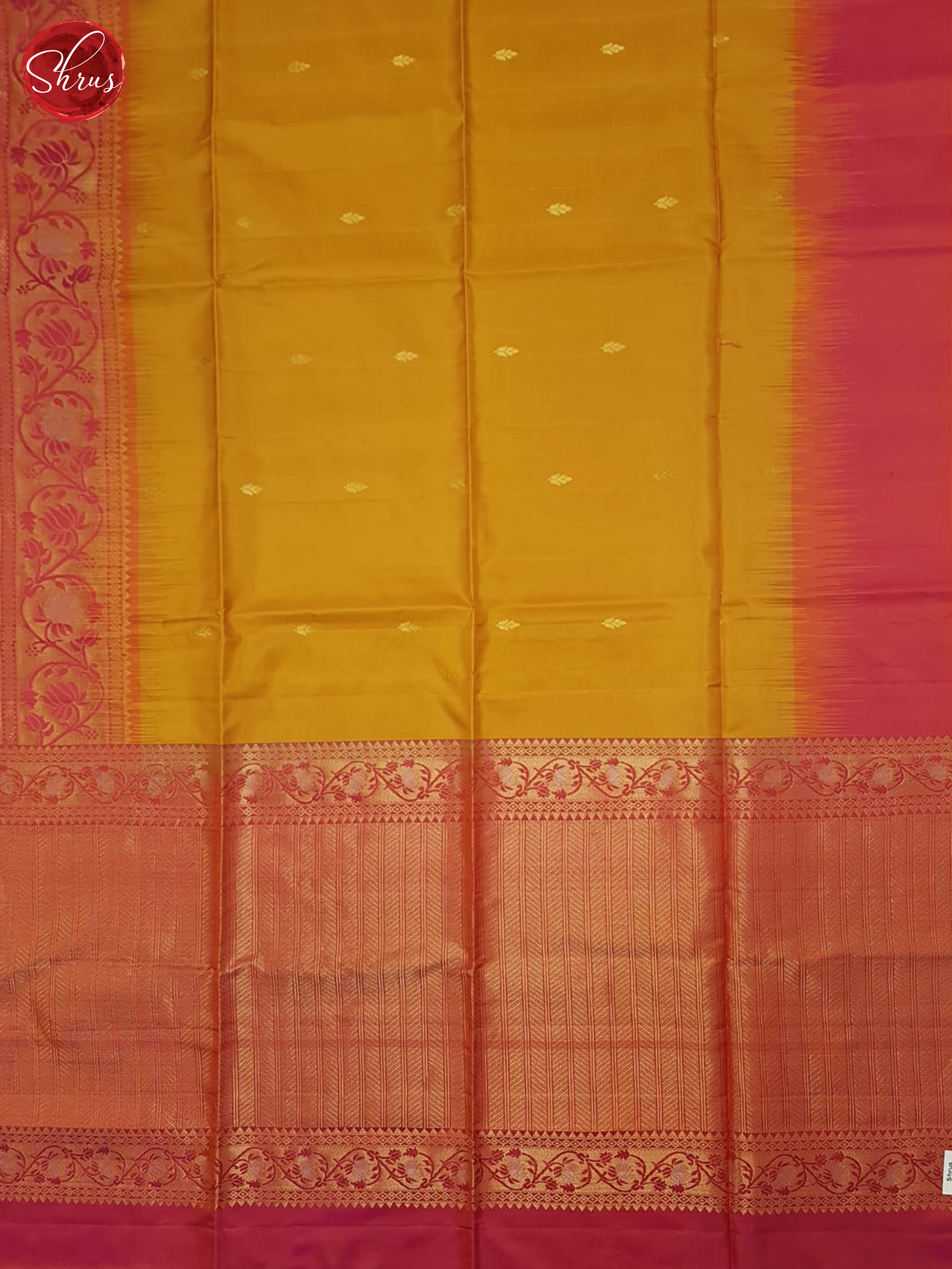 Mustard & Pink- Soft Silk Saree - Shop on ShrusEternity.com