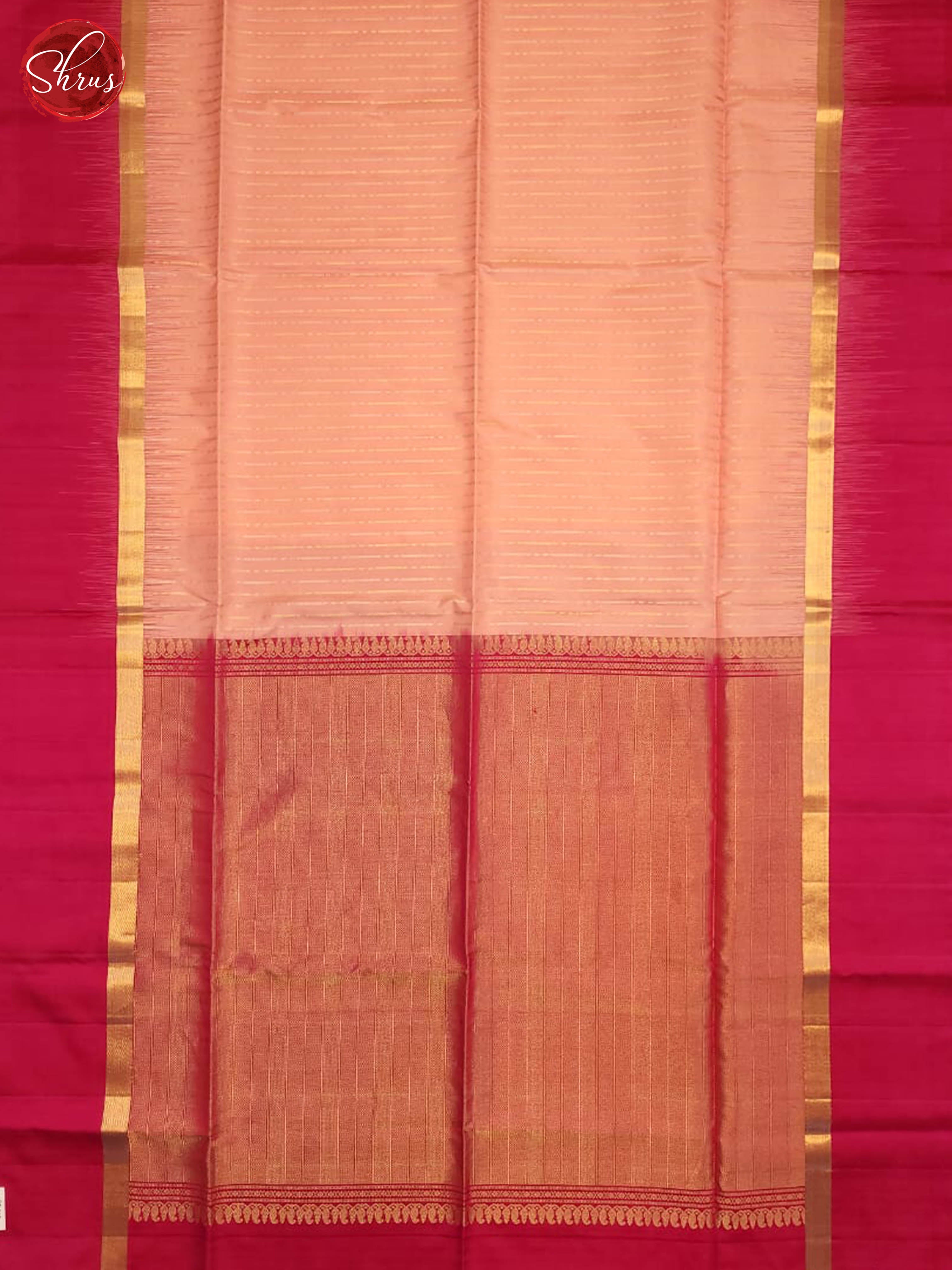 Peachish pink and pink-Soft Silk Saree - Shop on ShrusEternity.com