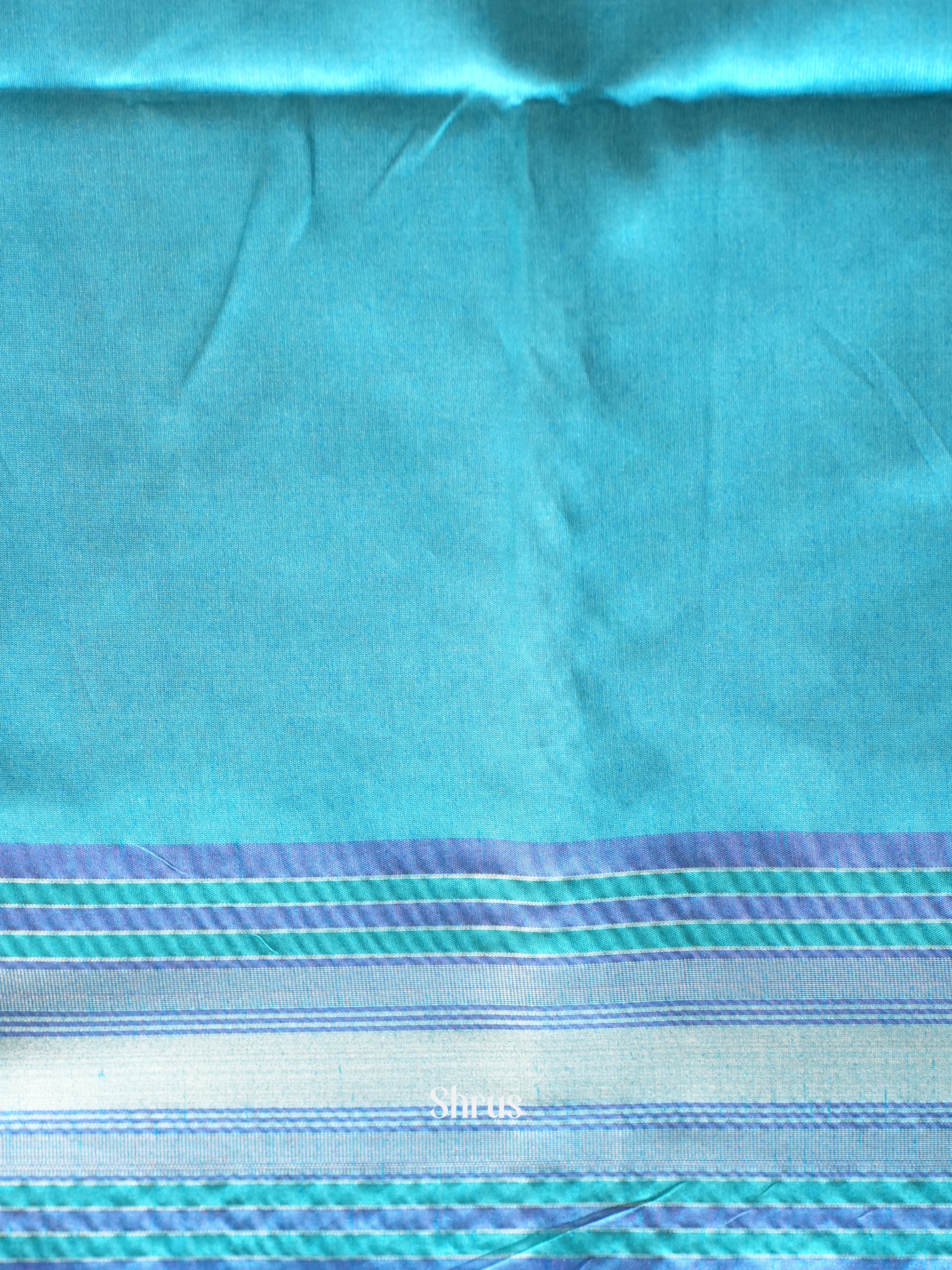 Pink & Blue - Semi Tussar Saree - Shop on ShrusEternity.com