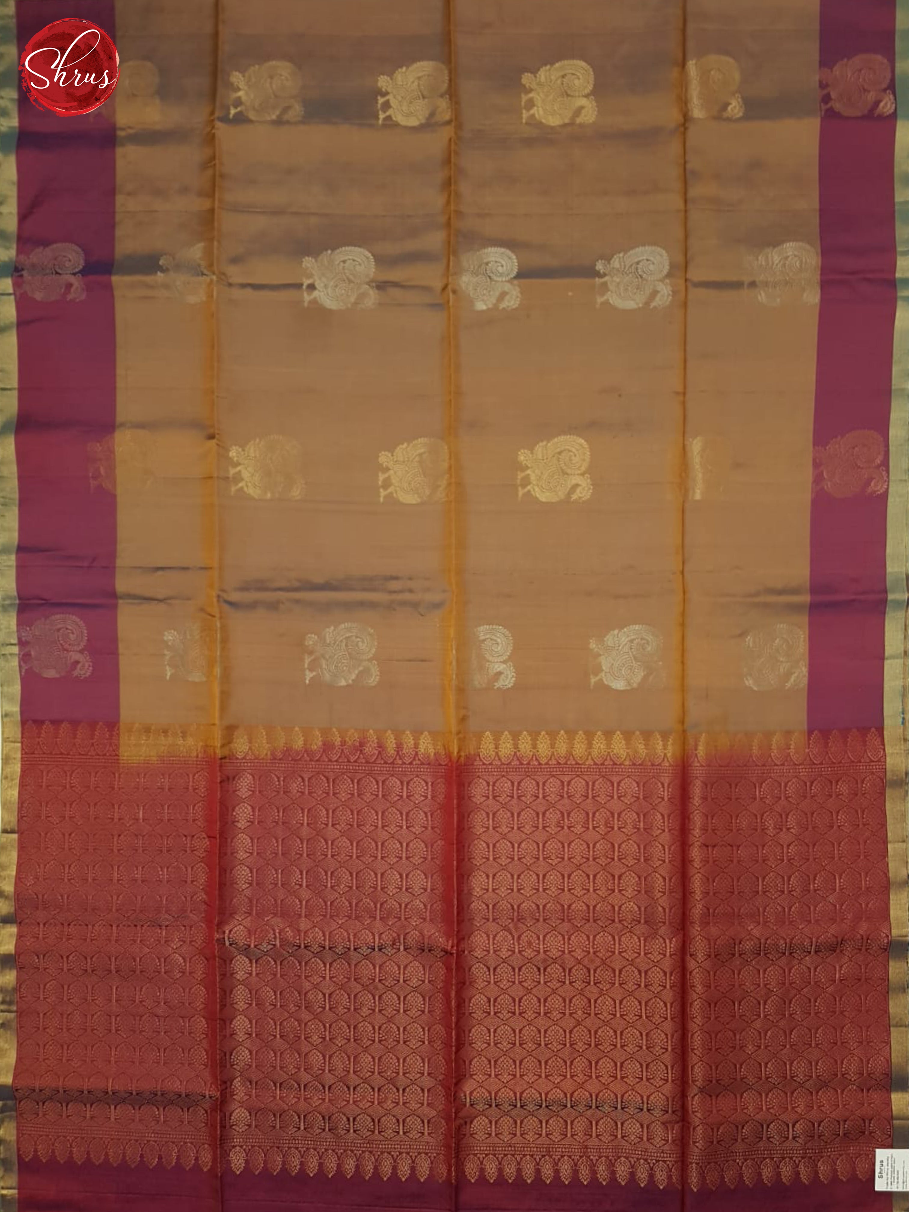 Light Brown & Maroon- Soft Silk Halfpure Saree - Shop on ShrusEternity.com
