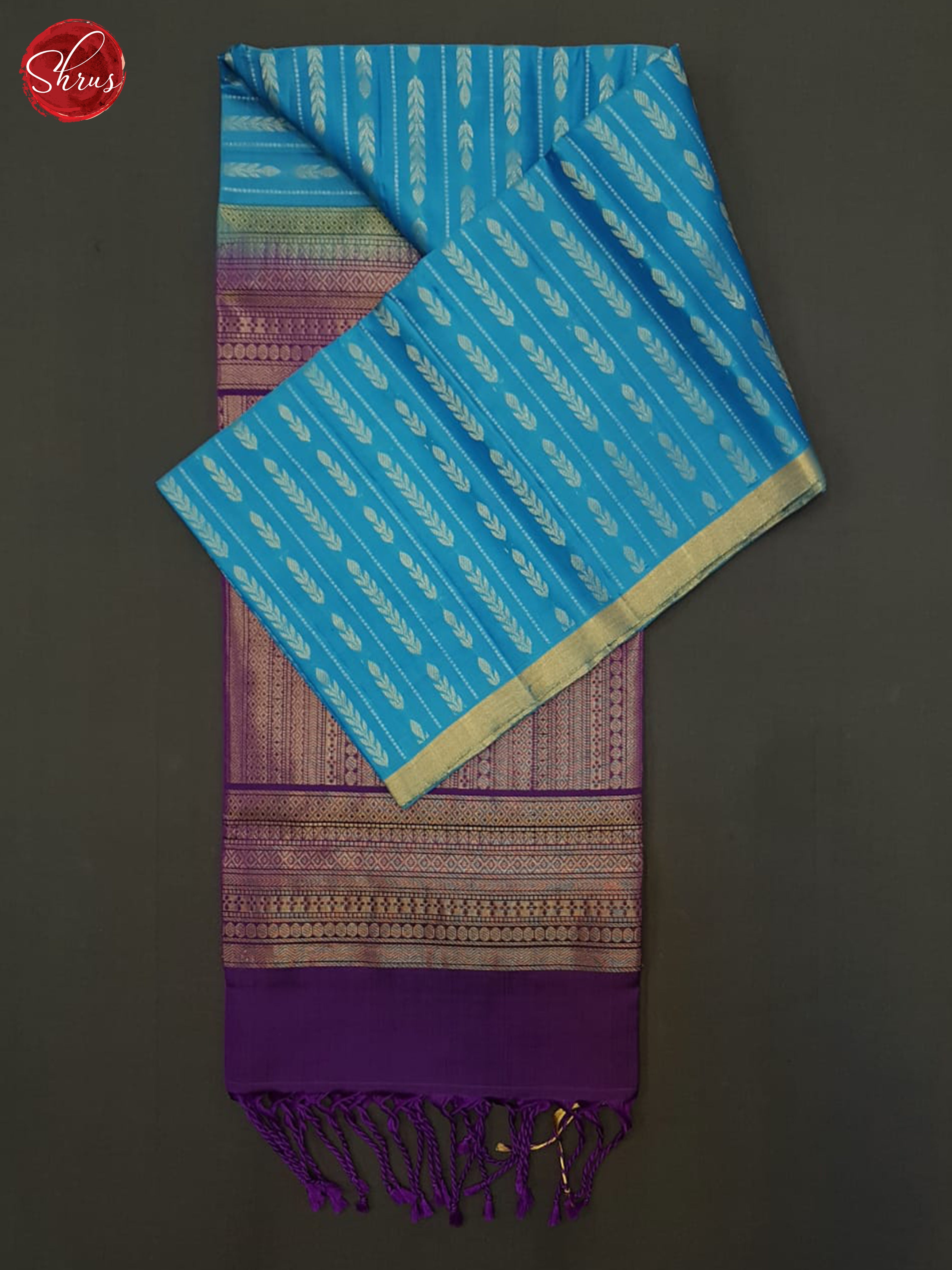 Blue & Purple - Soft Silk Halfpure Saree - Shop on ShrusEternity.com