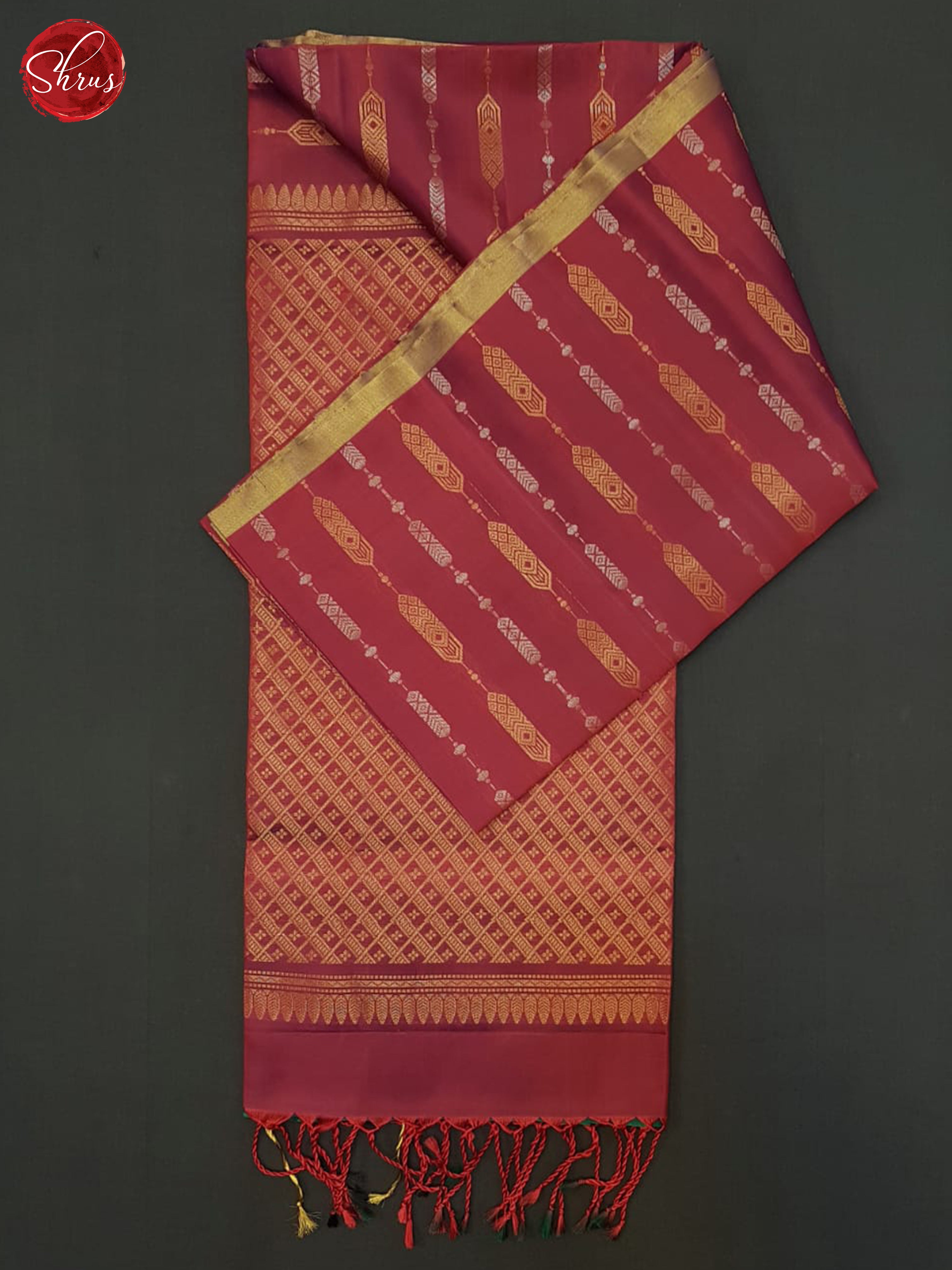 Maroon & Green - Soft Silk Halfpure Saree - Shop on ShrusEternity.com