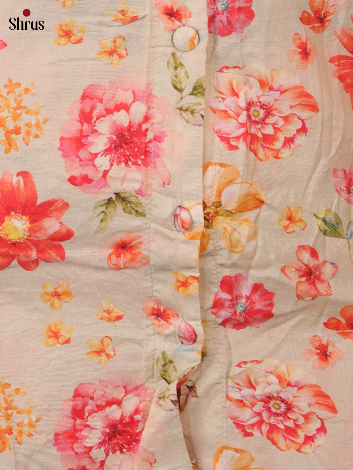 Cream & Pink- 2pc readymade suit (co - ord) - Shop on ShrusEternity.com