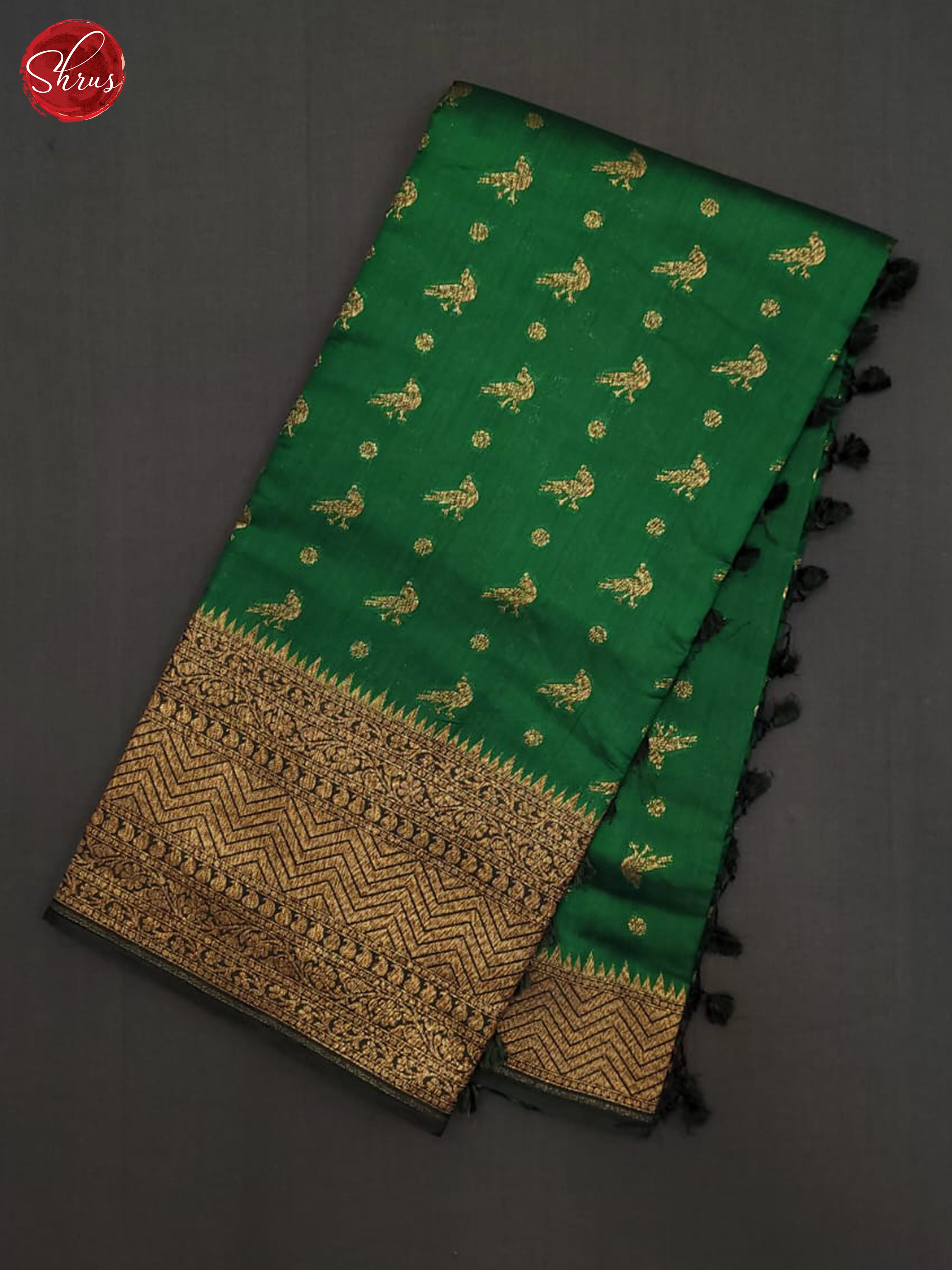 Green & Dark Green - Khatan Saree - Shop on ShrusEternity.com