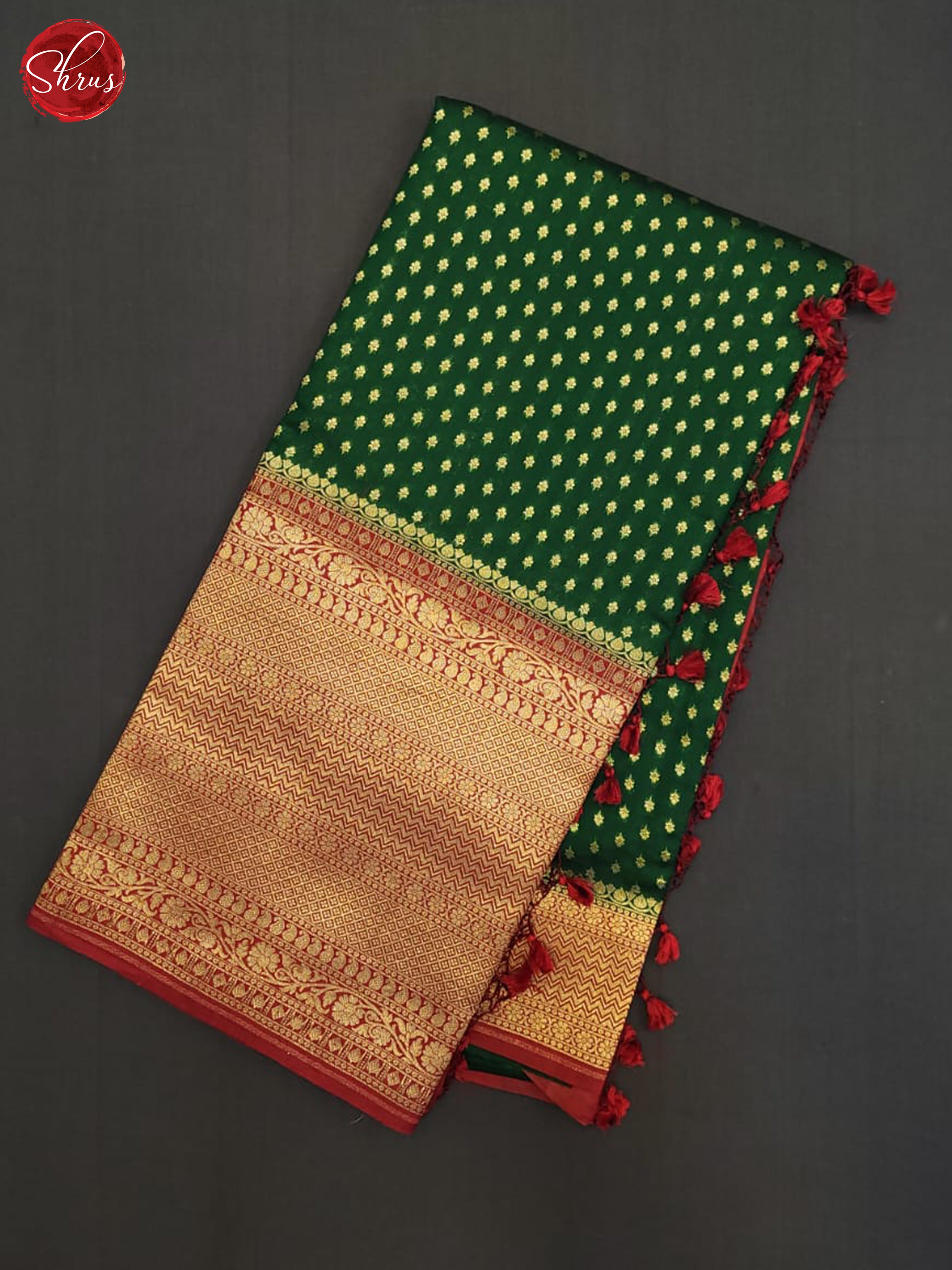 Bottle Green & Red - Khatan Saree - Shop on ShrusEternity.com