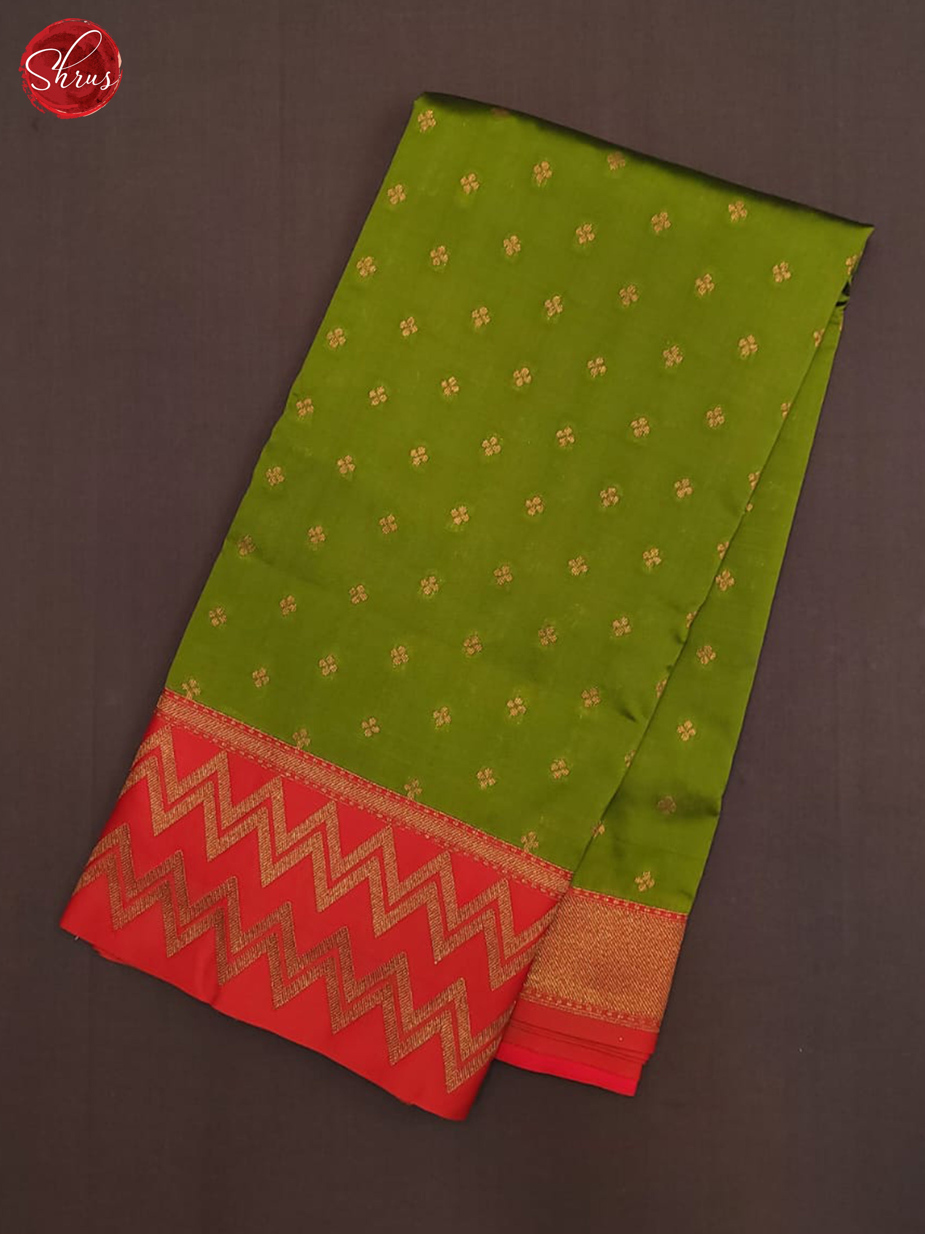 Green & Red - Semi dupion Saree - Shop on ShrusEternity.com