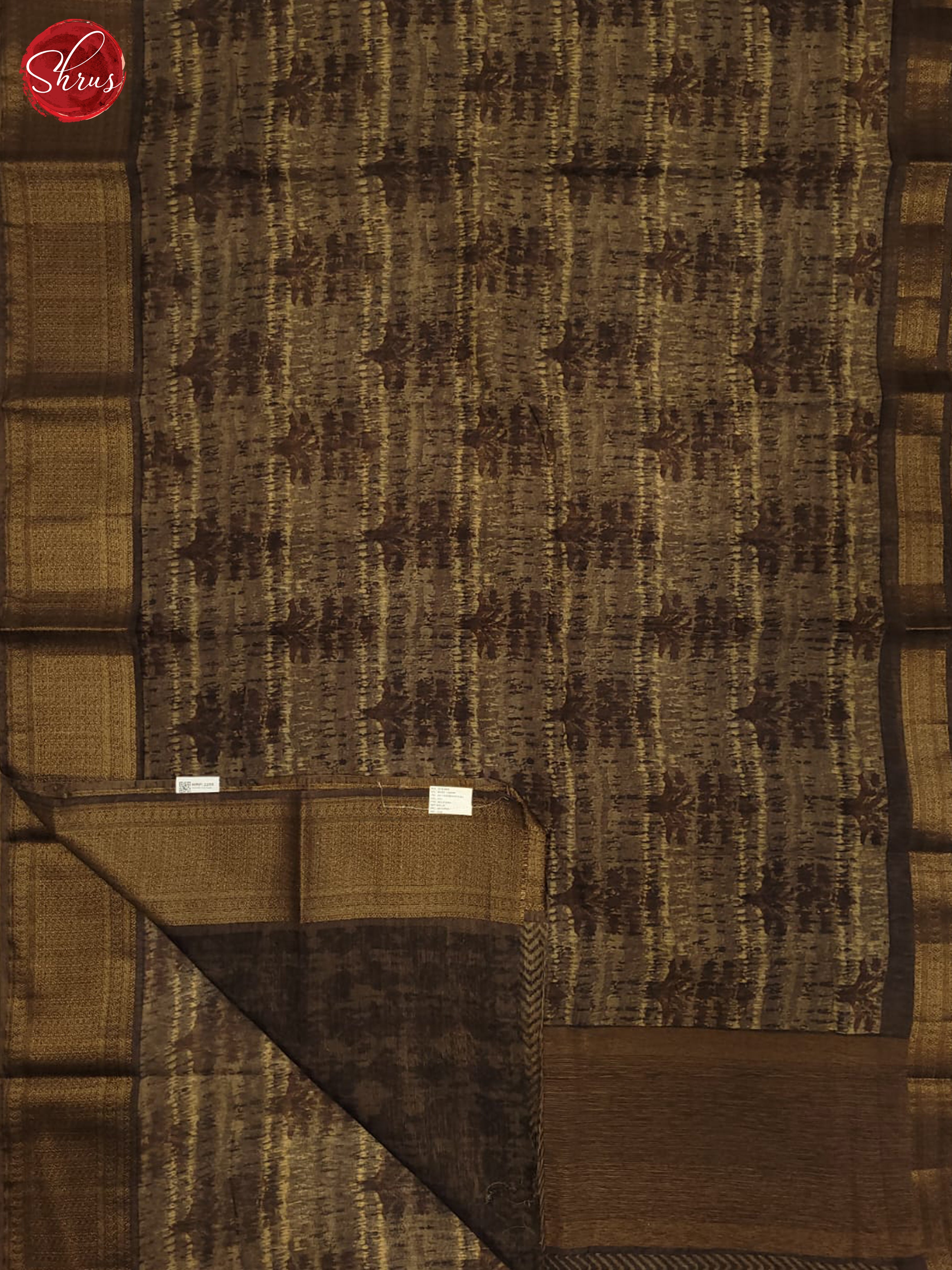 Brown(Single Tone) - Linen Saree - Shop on ShrusEternity.com