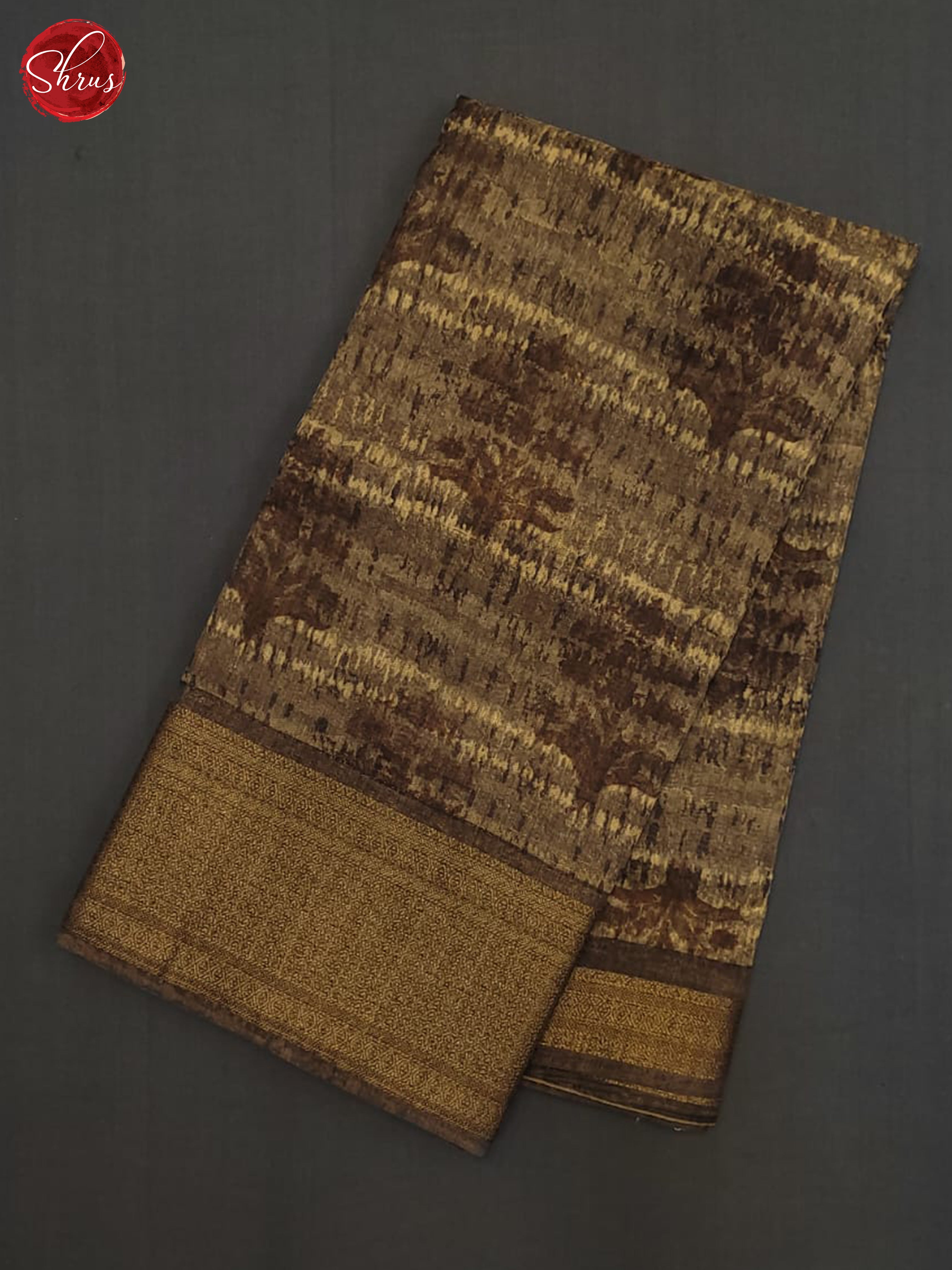 Brown(Single Tone) - Linen Saree - Shop on ShrusEternity.com