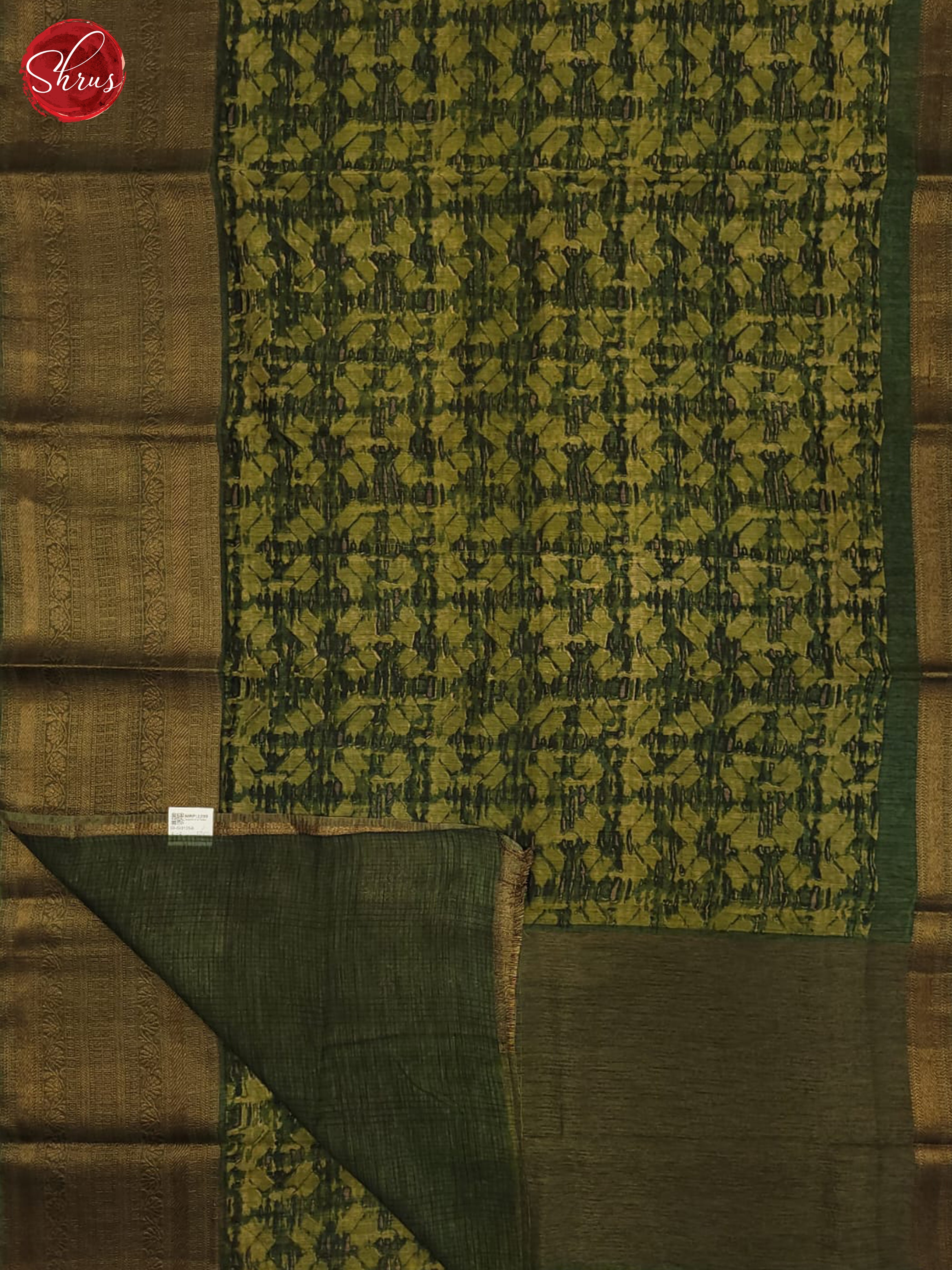 Green(Single Tone) - Linen Saree - Shop on ShrusEternity.com