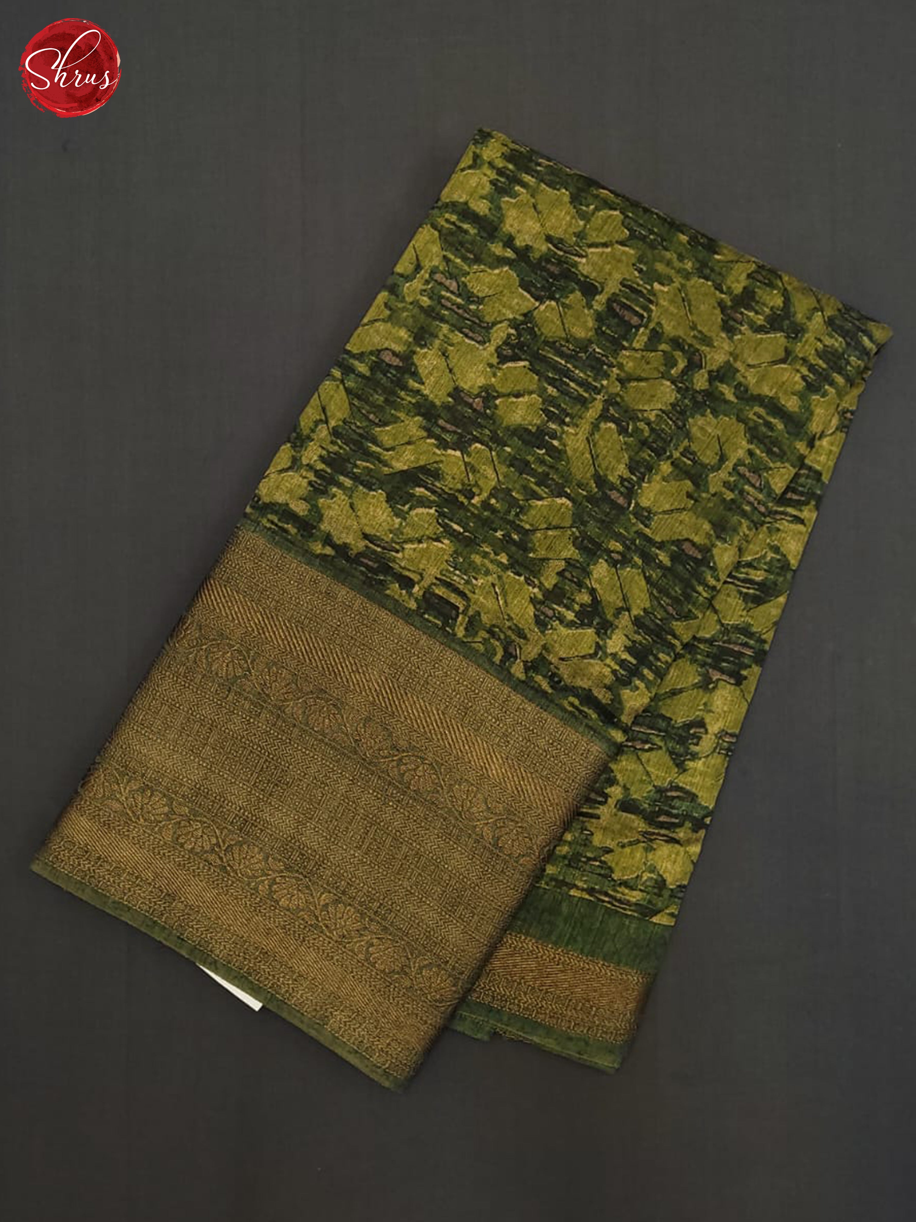 Green(Single Tone) - Linen Saree - Shop on ShrusEternity.com