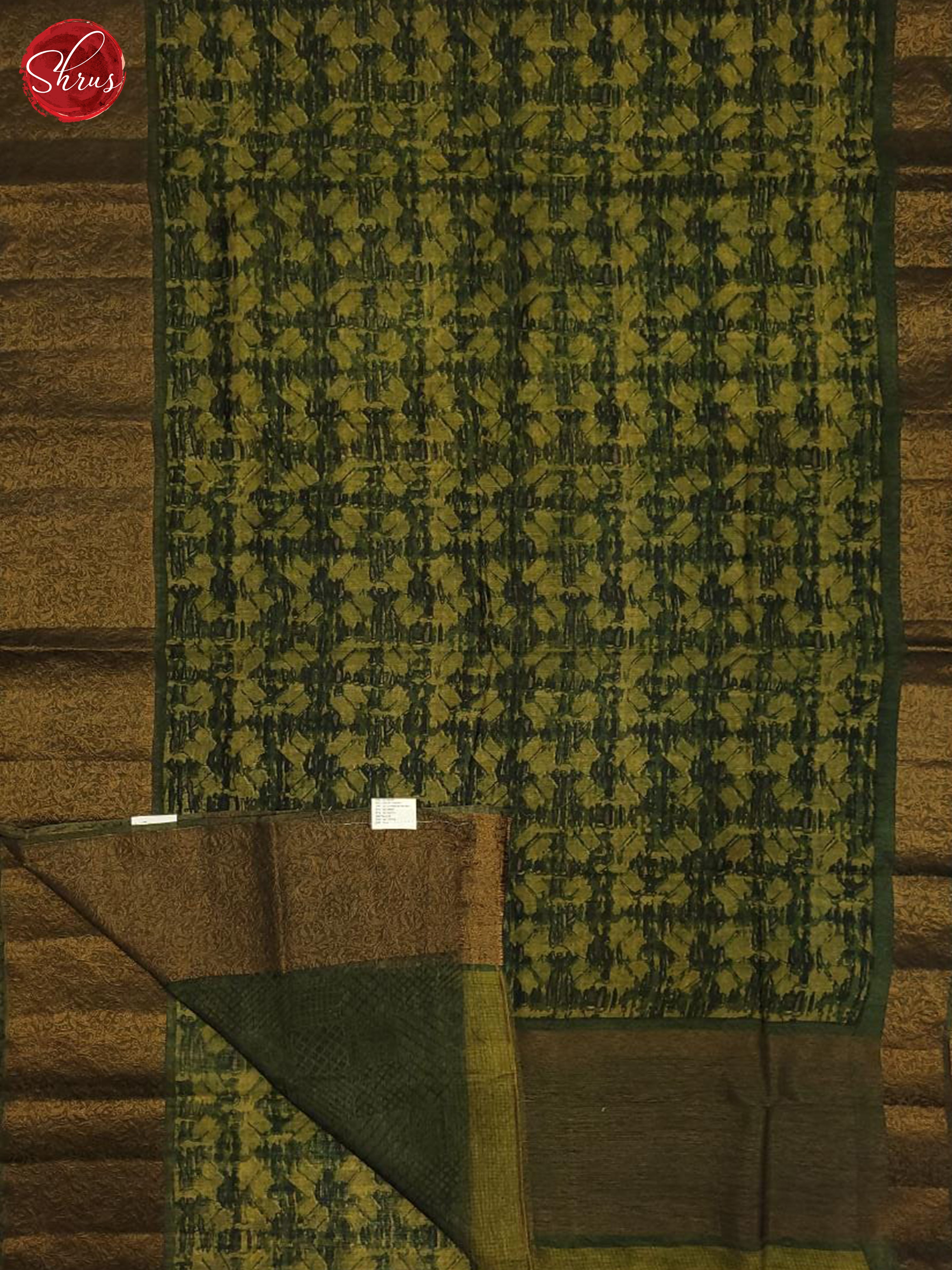 Green(Single Tone) - Linen Saree - Shop on ShrusEternity.com