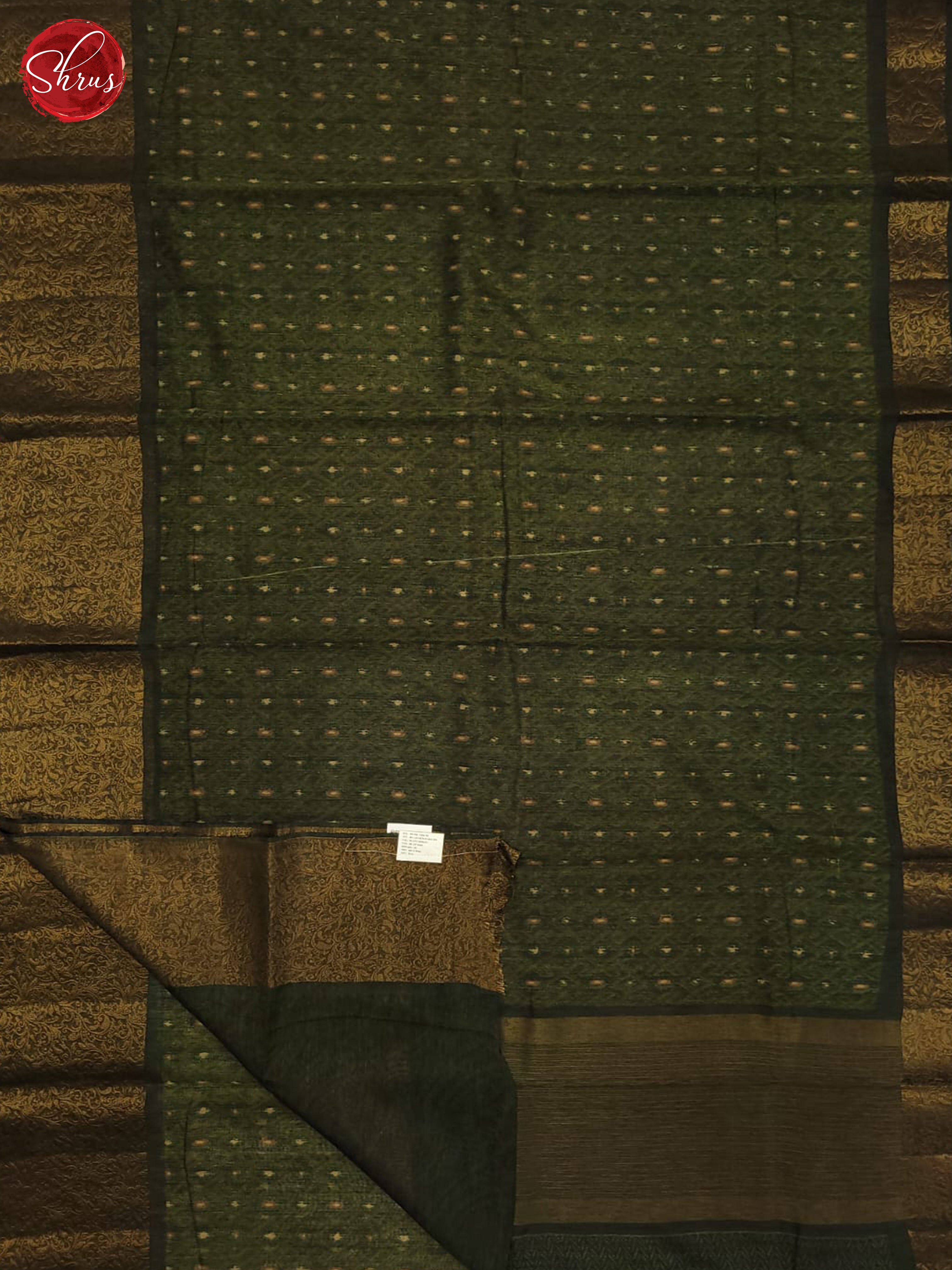 Green(Single Tone) - Linen Saree - Shop on ShrusEternity.com