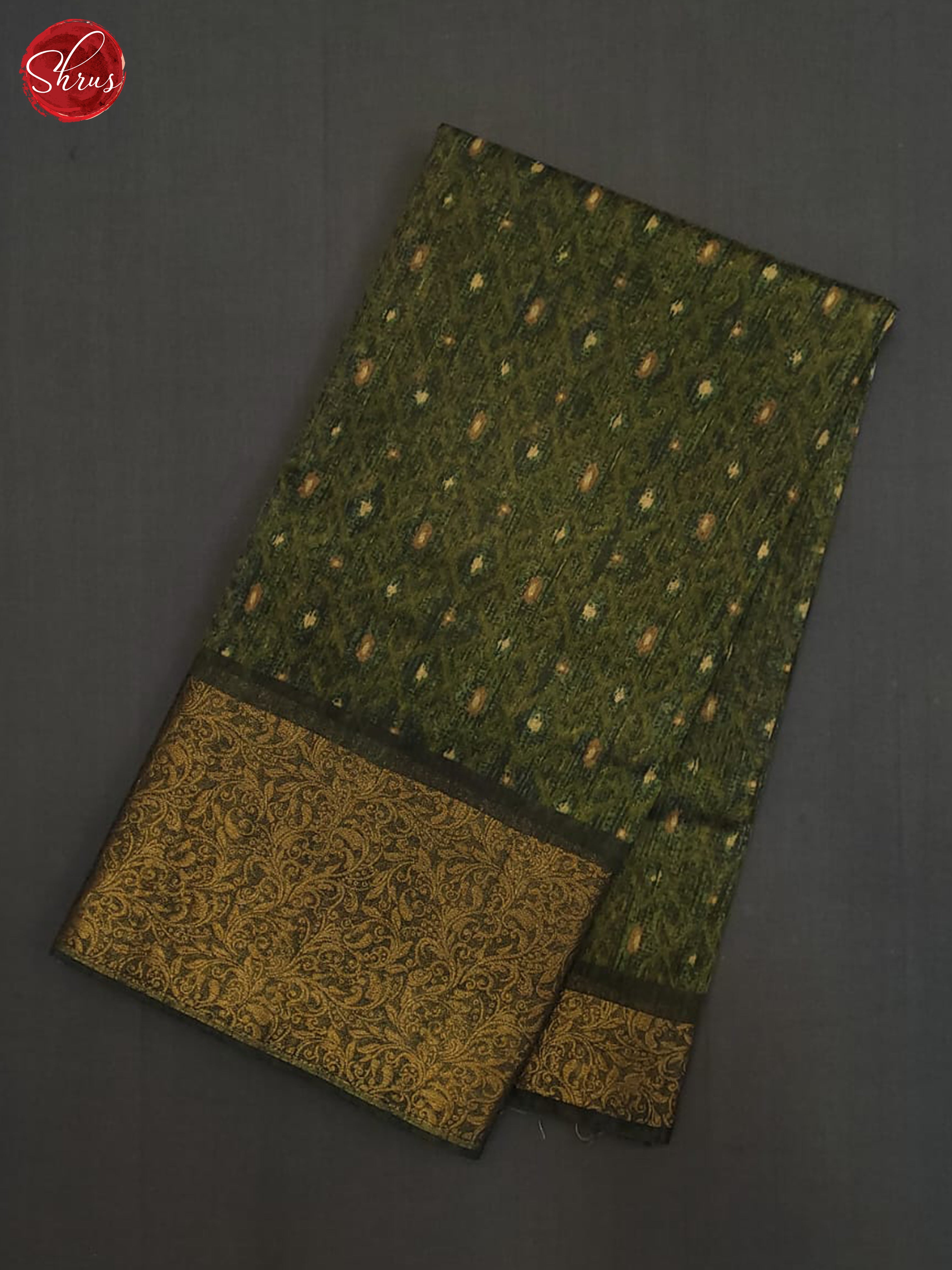 Green(Single Tone) - Linen Saree - Shop on ShrusEternity.com