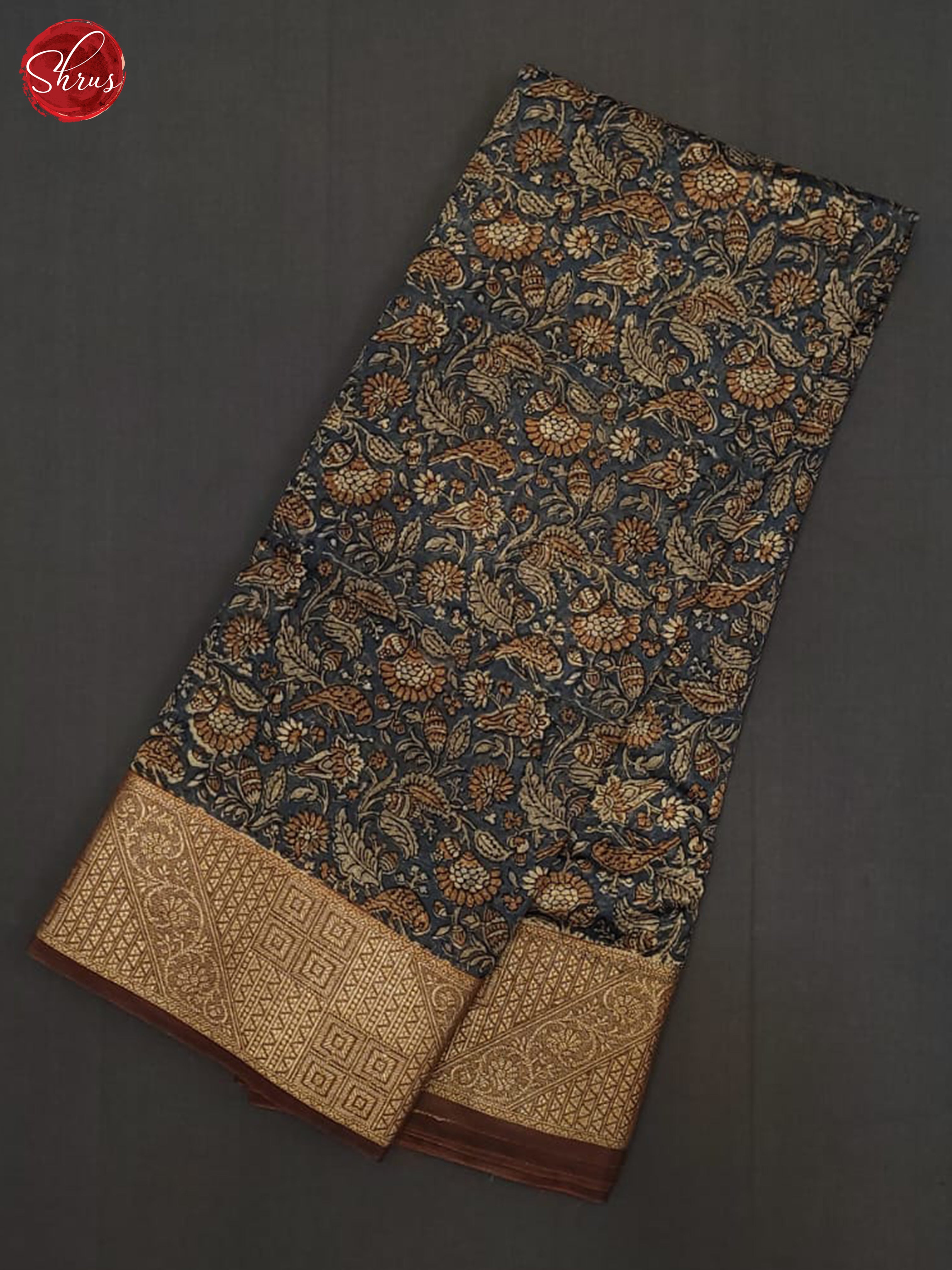 Grey & Maroon - chanderi Saree - Shop on ShrusEternity.com