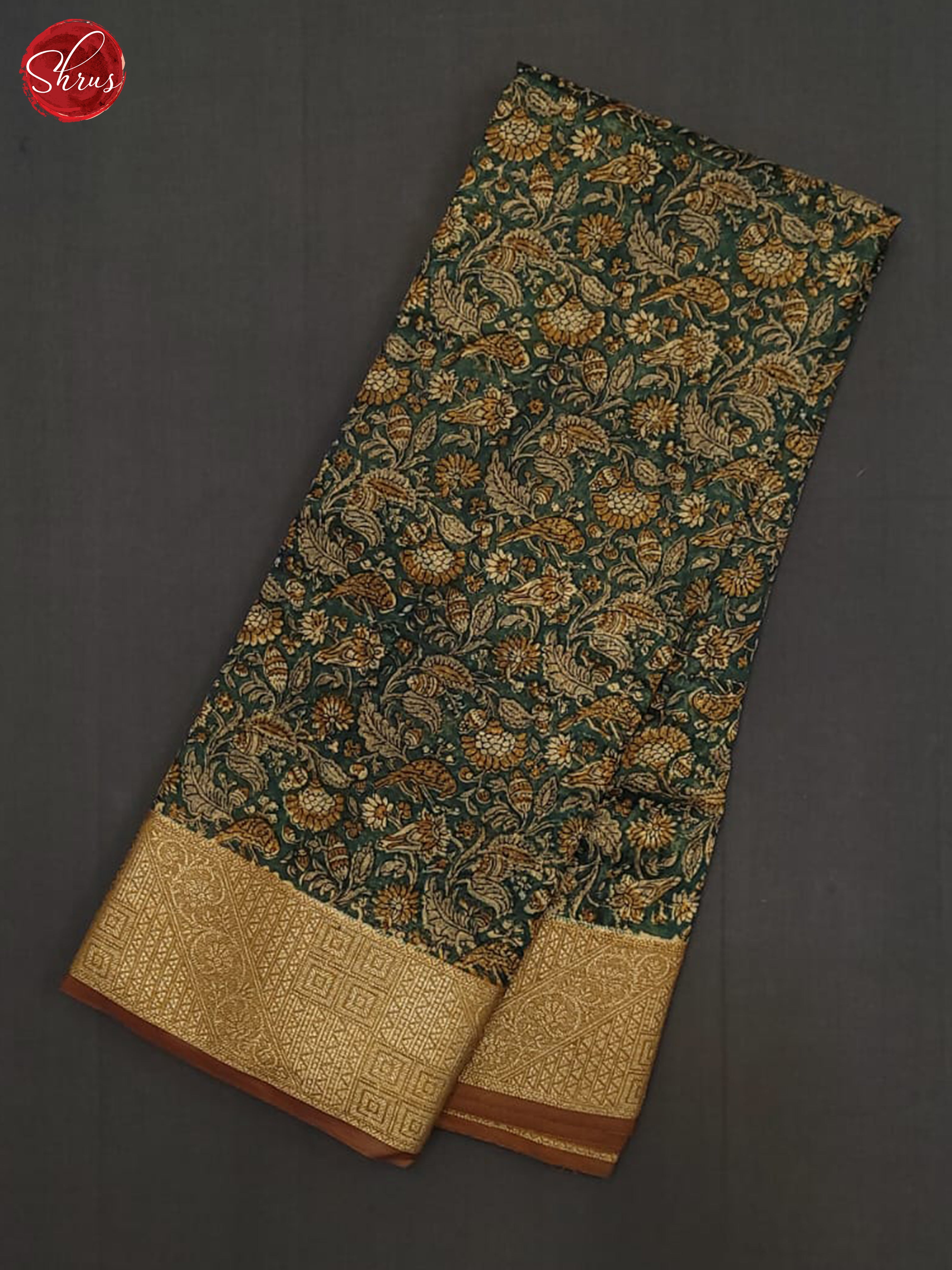 Green & Brown- Chanderi Saree - Shop on ShrusEternity.com