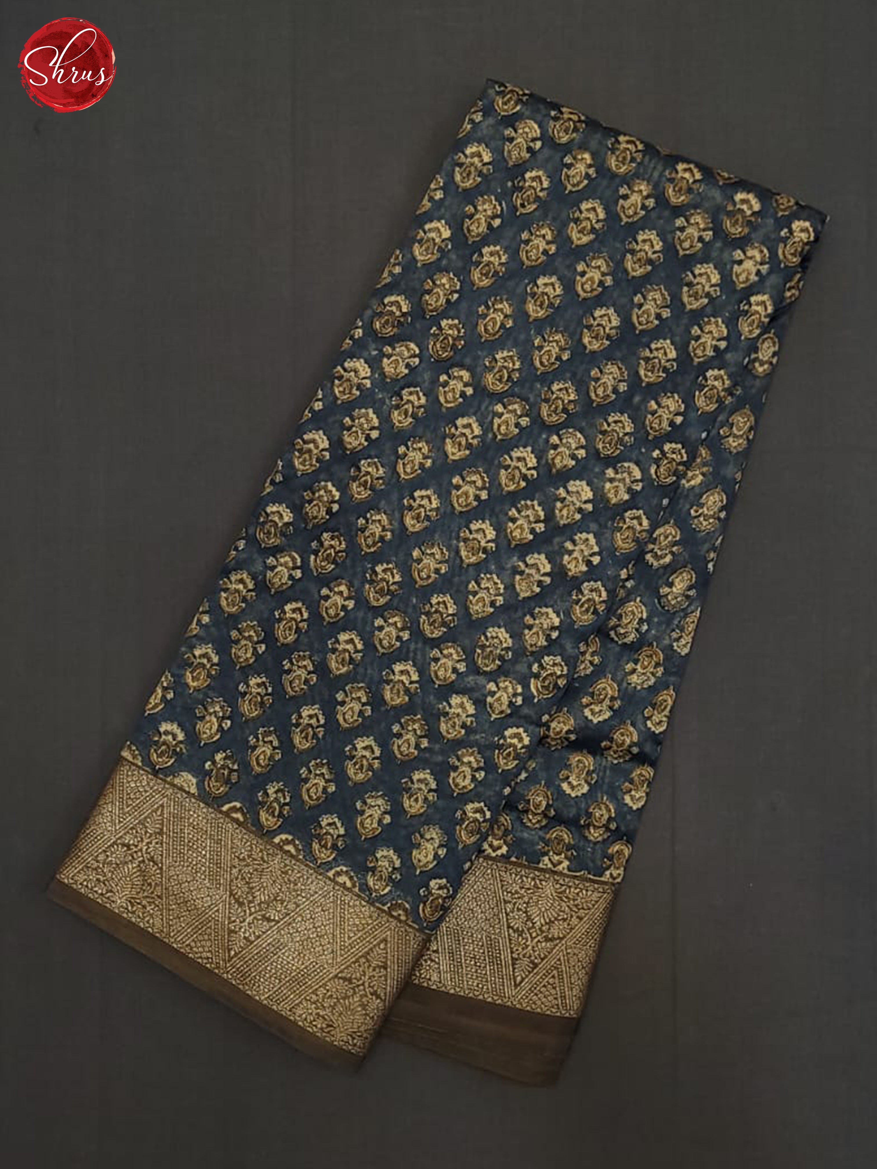 Grey & Brown- chanderi Saree - Shop on ShrusEternity.com