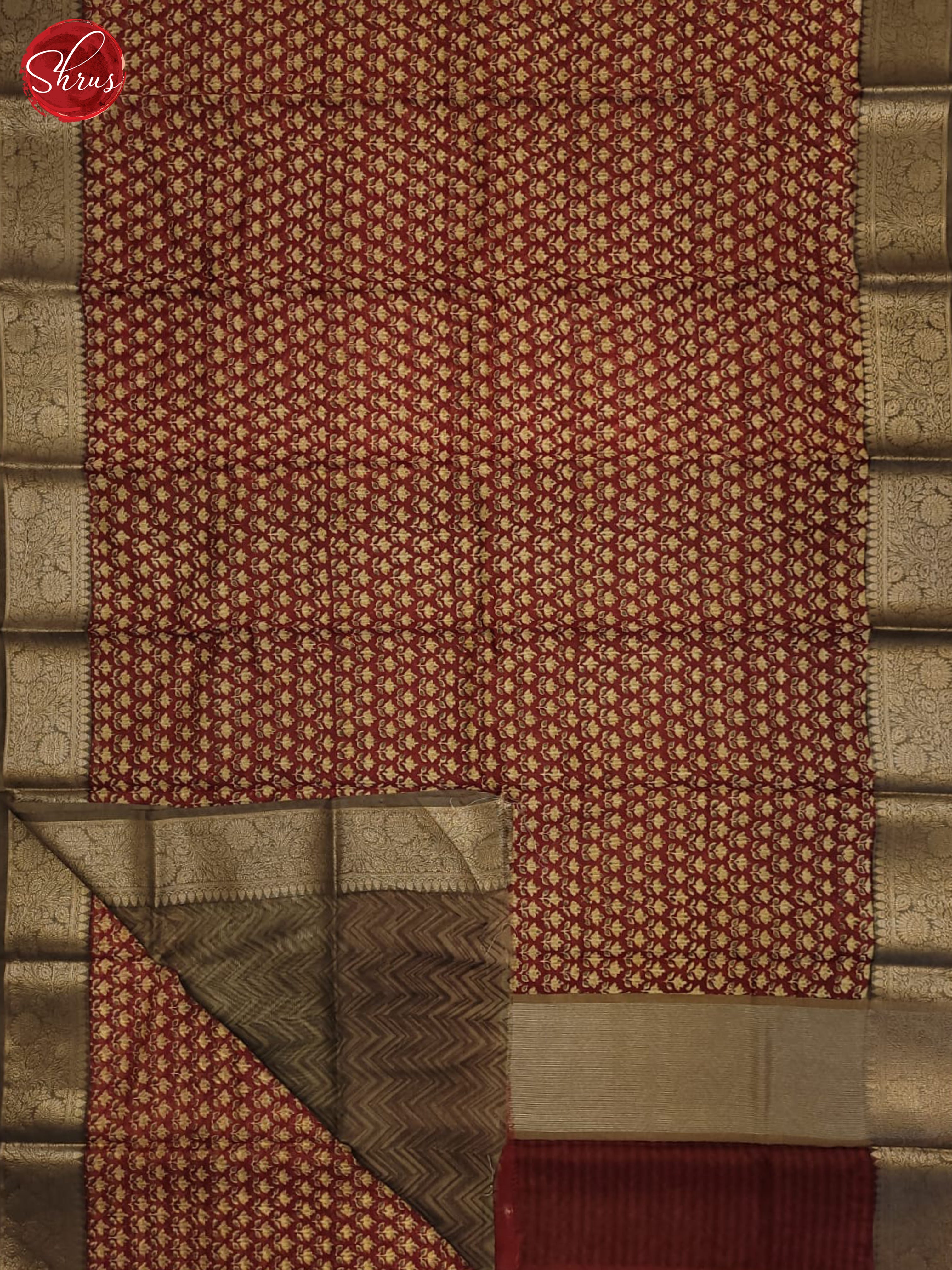 Red & Brown - chanderi Saree - Shop on ShrusEternity.com
