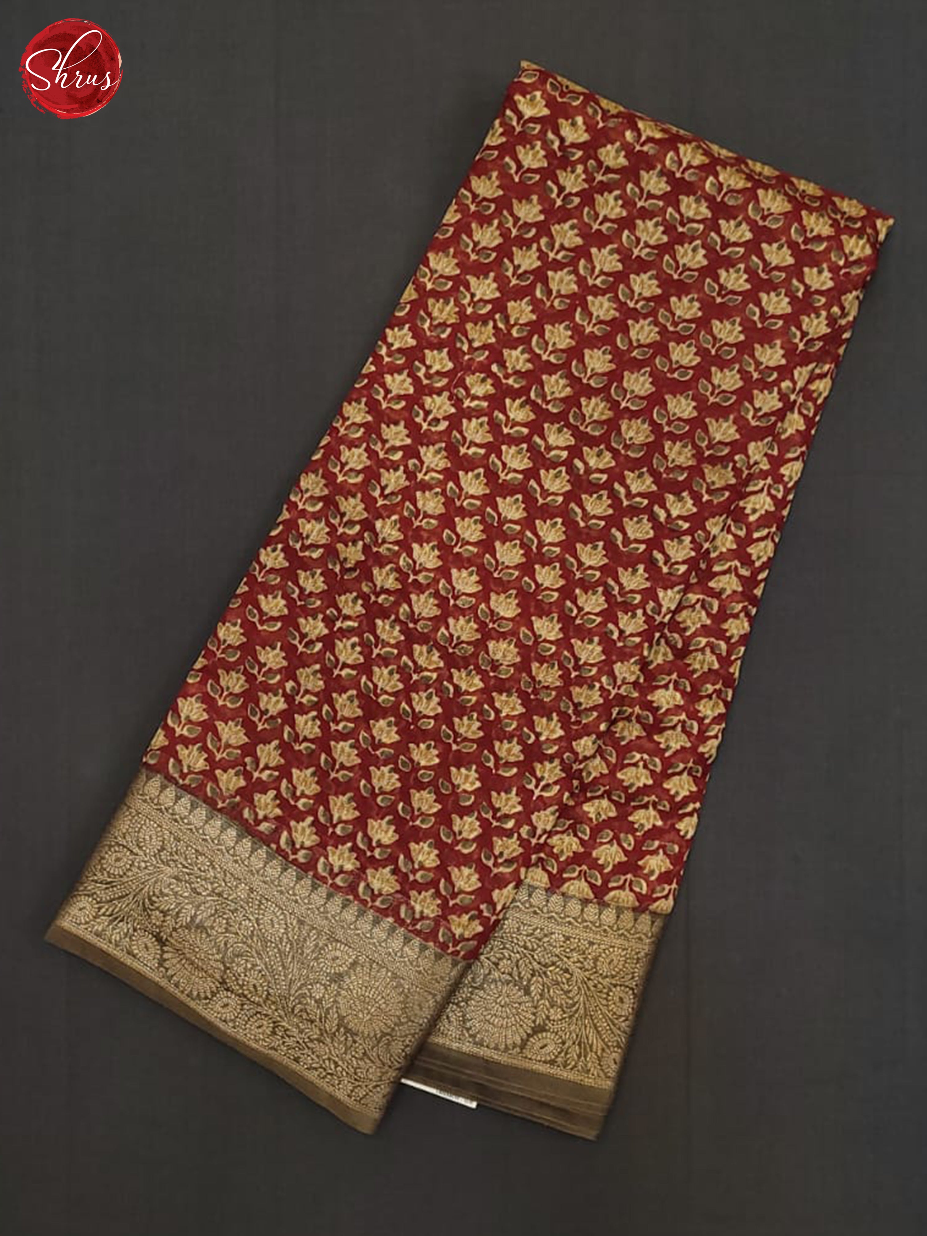 Red & Brown - chanderi Saree - Shop on ShrusEternity.com