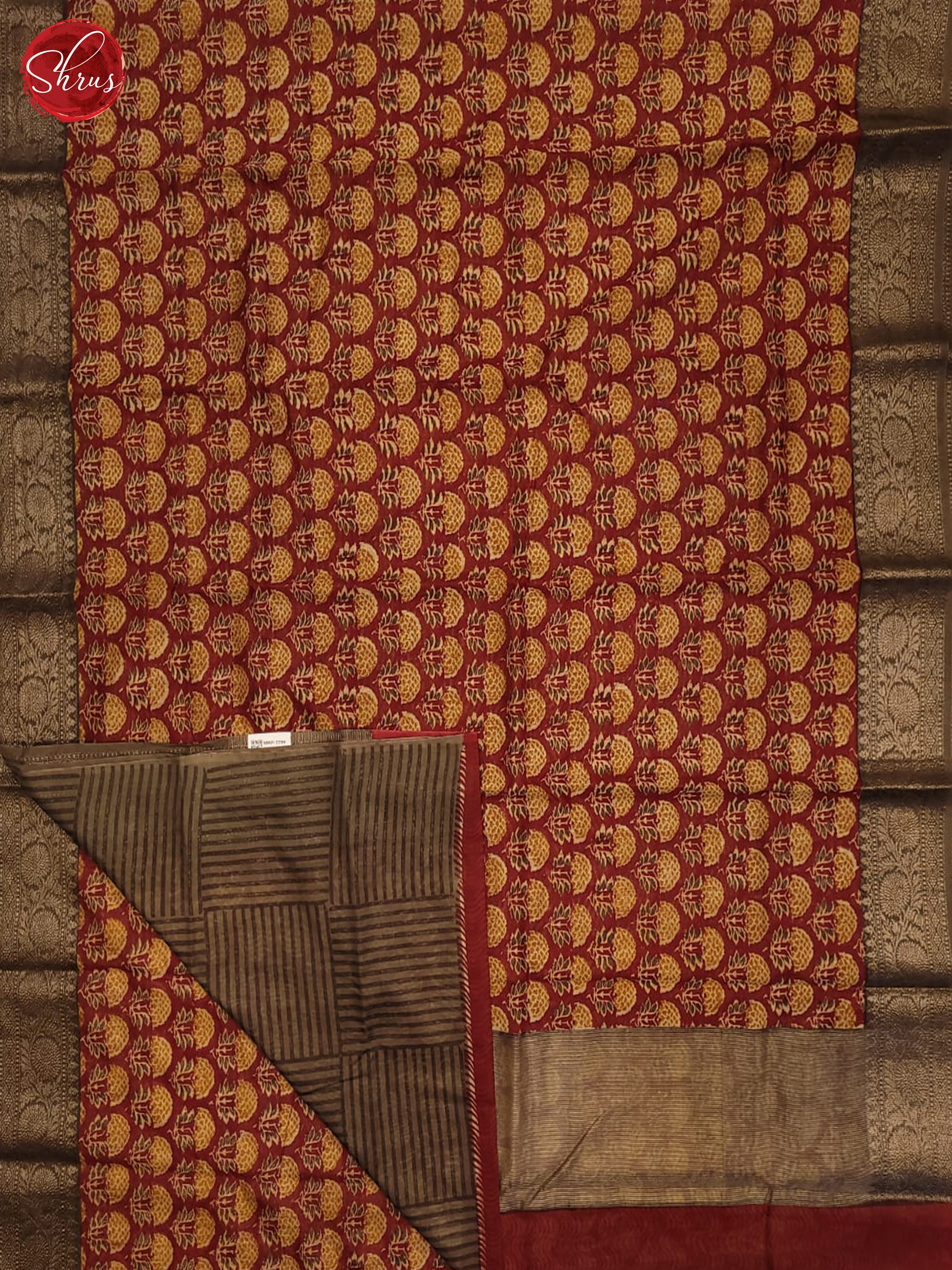 Red & Brown - chanderi Saree - Shop on ShrusEternity.com