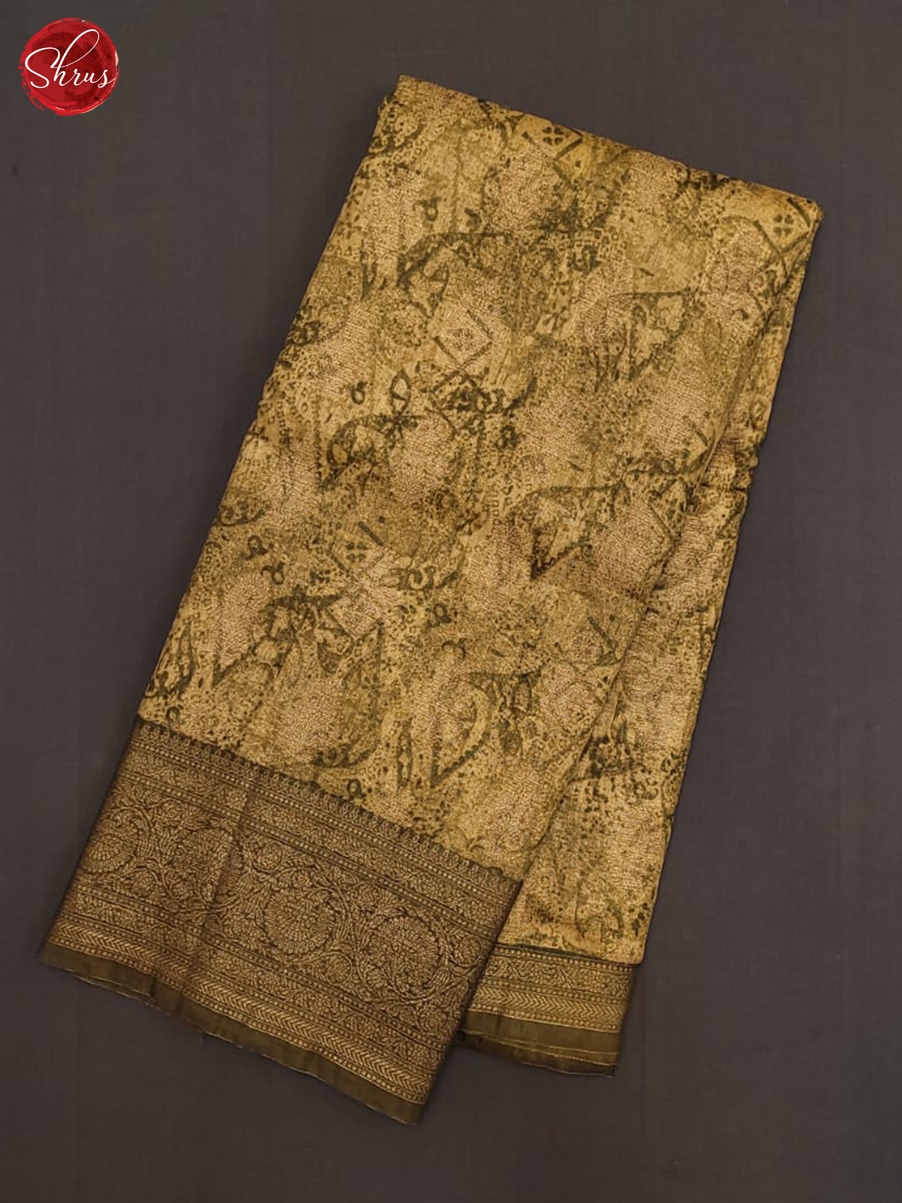 Mehandi Green(Single Tone) - Linen print Saree - Shop on ShrusEternity.com