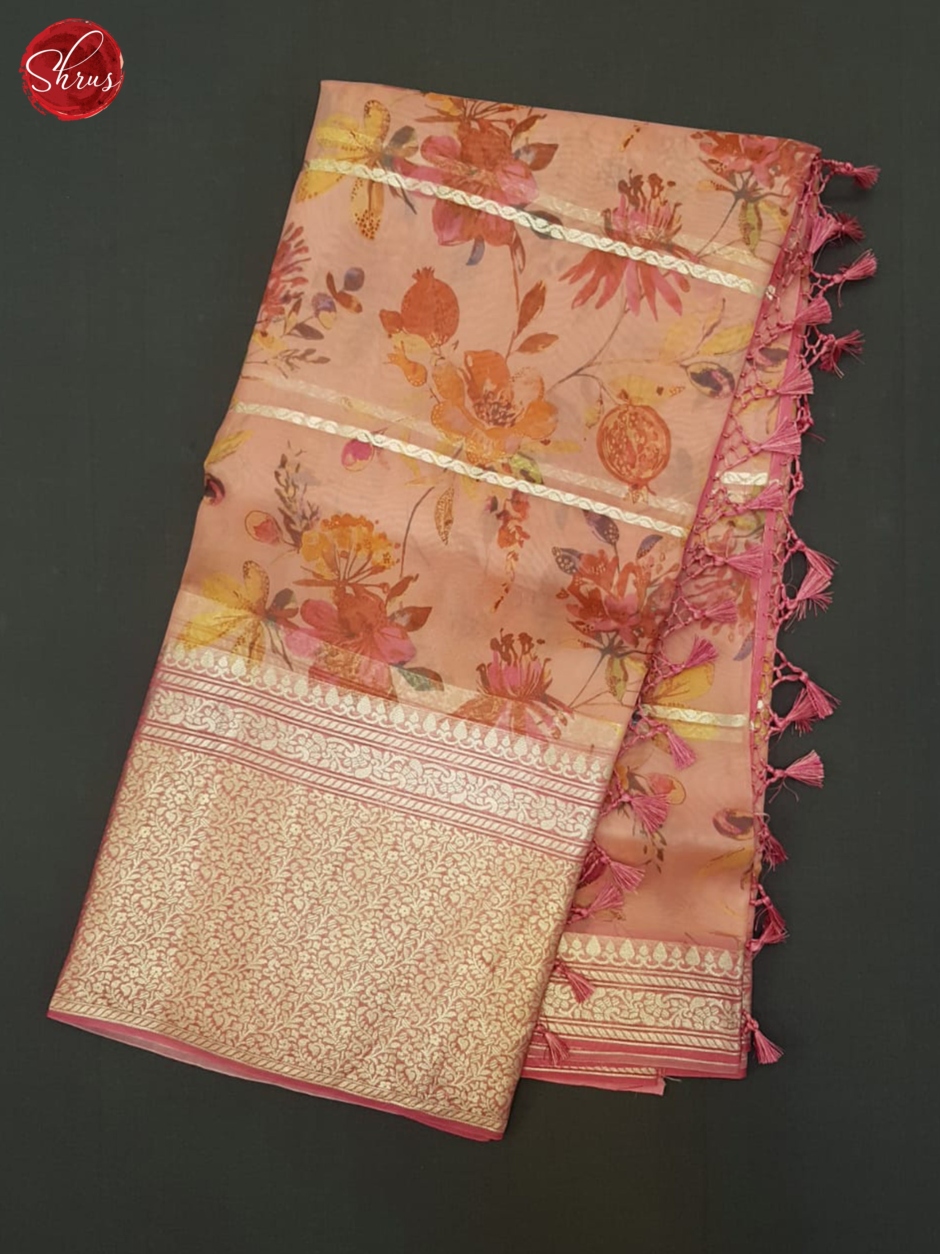 Pink(SIngle Tone) - Organza Saree - Shop on ShrusEternity.com