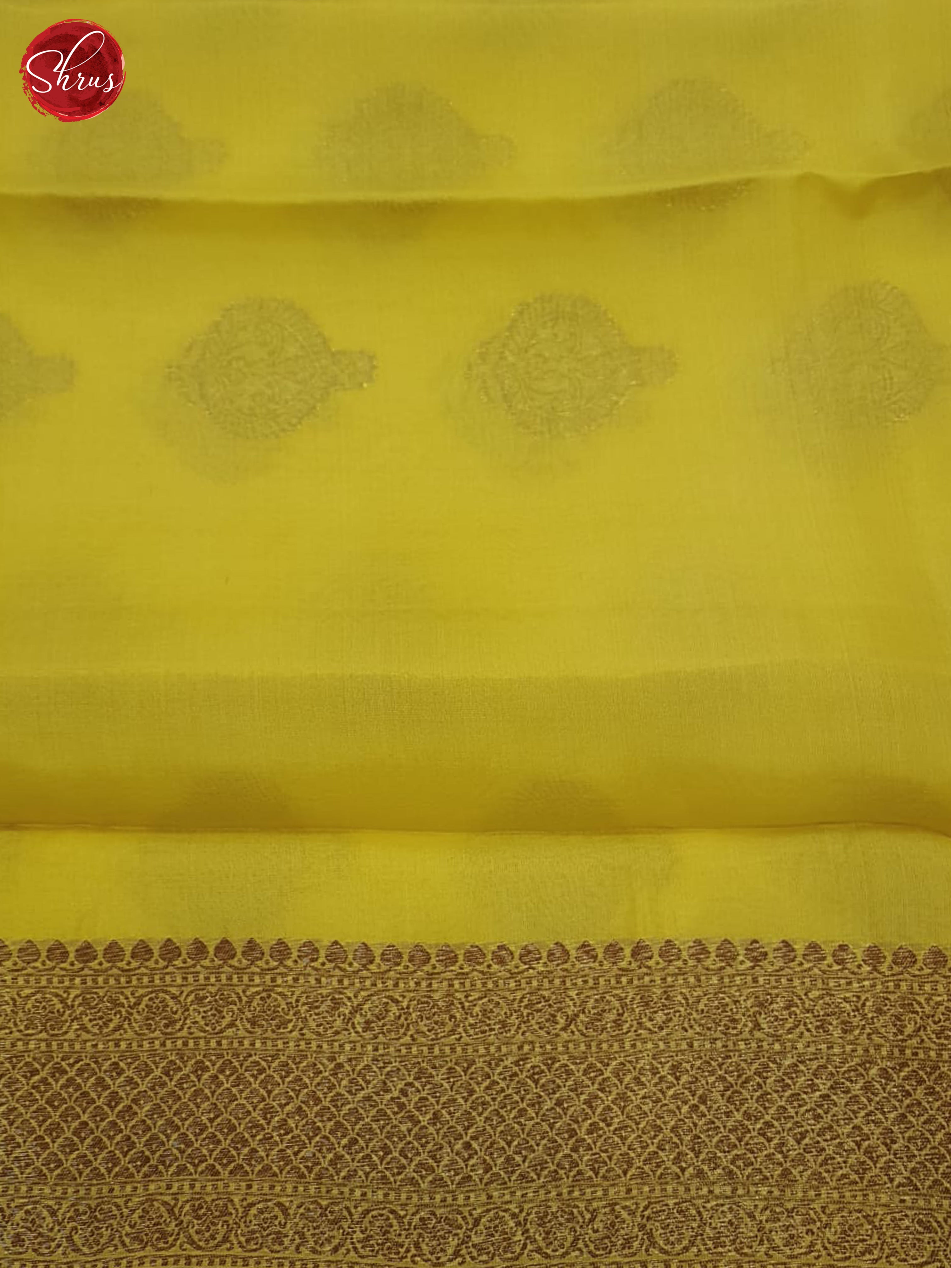 Yellow(Single Tone) - Organza Saree - Shop on ShrusEternity.com