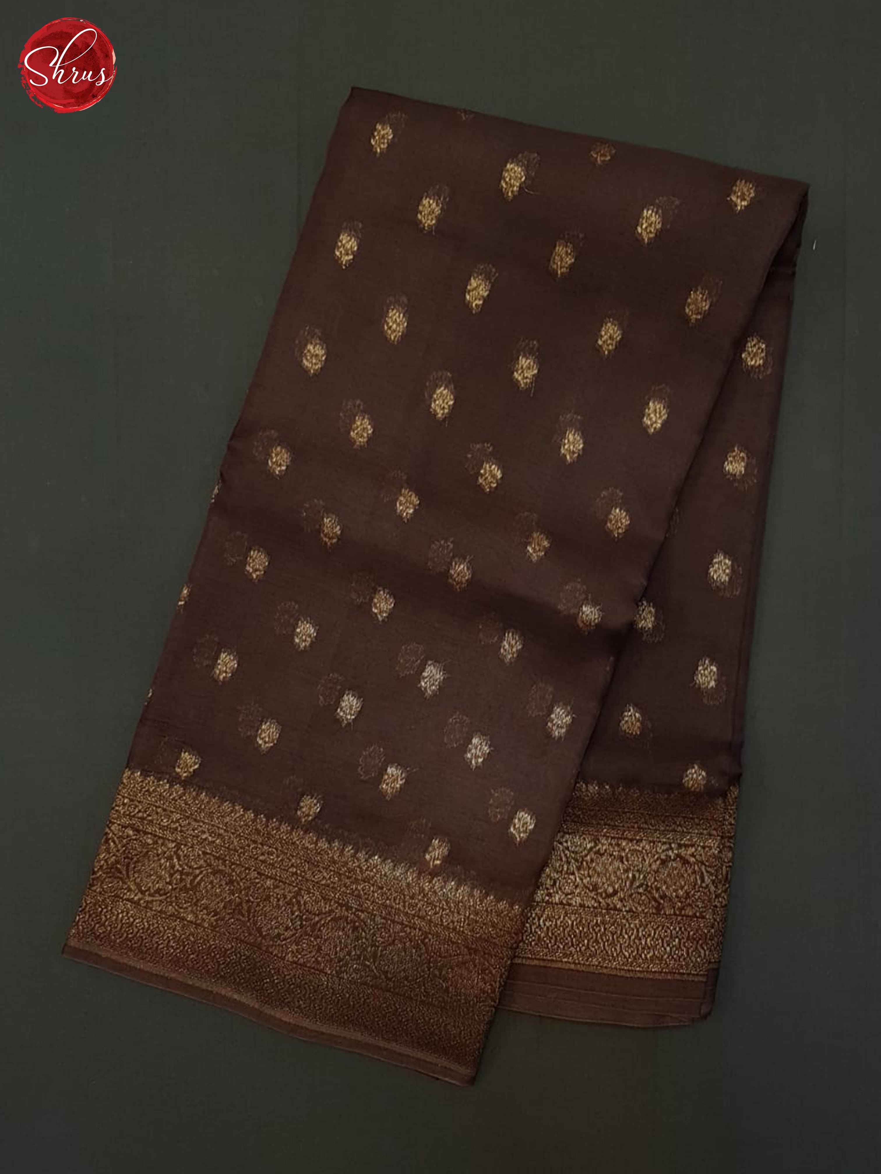 Brown(SIngle Tone) - Organza Saree - Shop on ShrusEternity.com