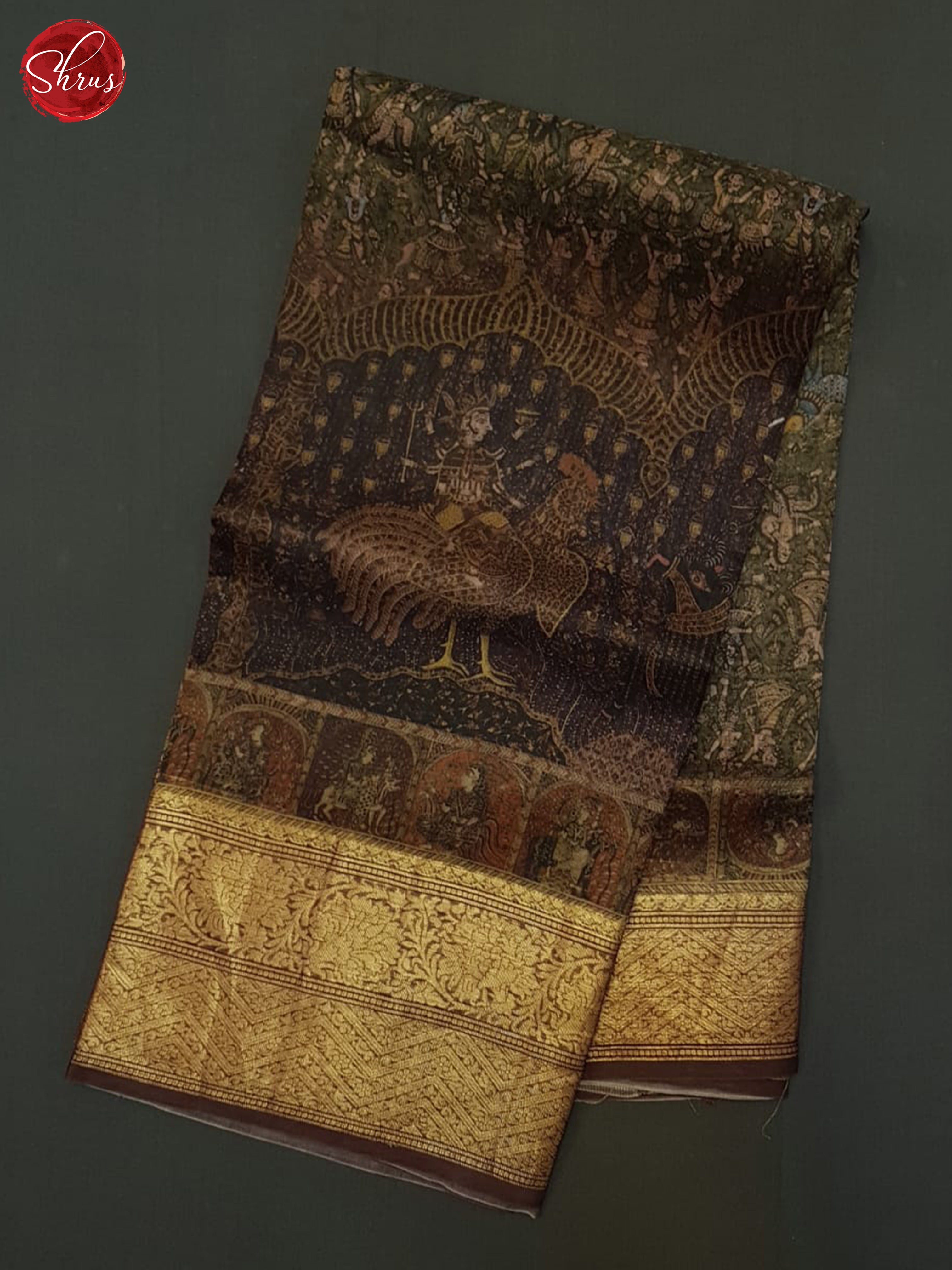 Green & Brown - Organza Saree - Shop on ShrusEternity.com