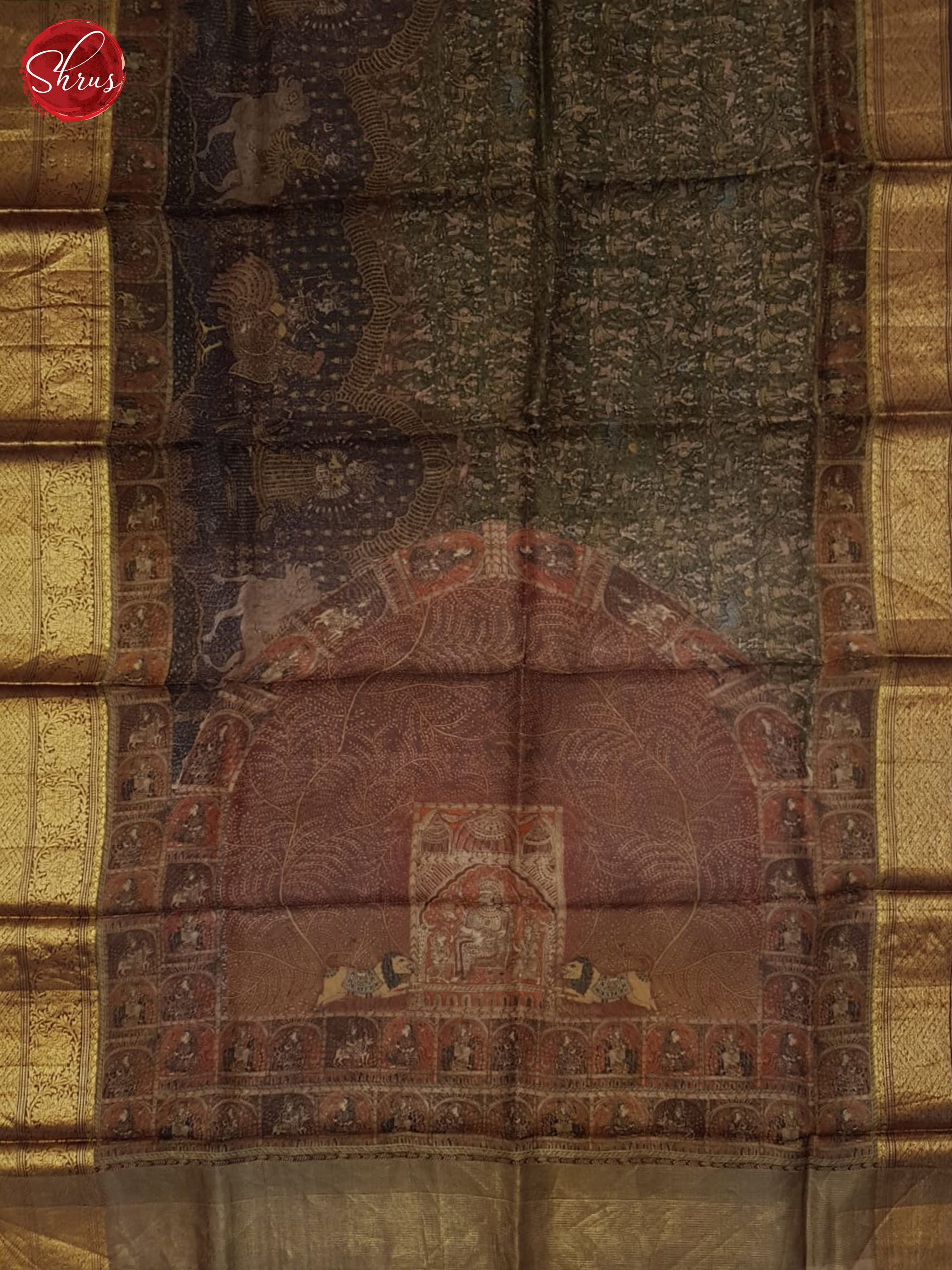 Green & Brown - Organza Saree - Shop on ShrusEternity.com