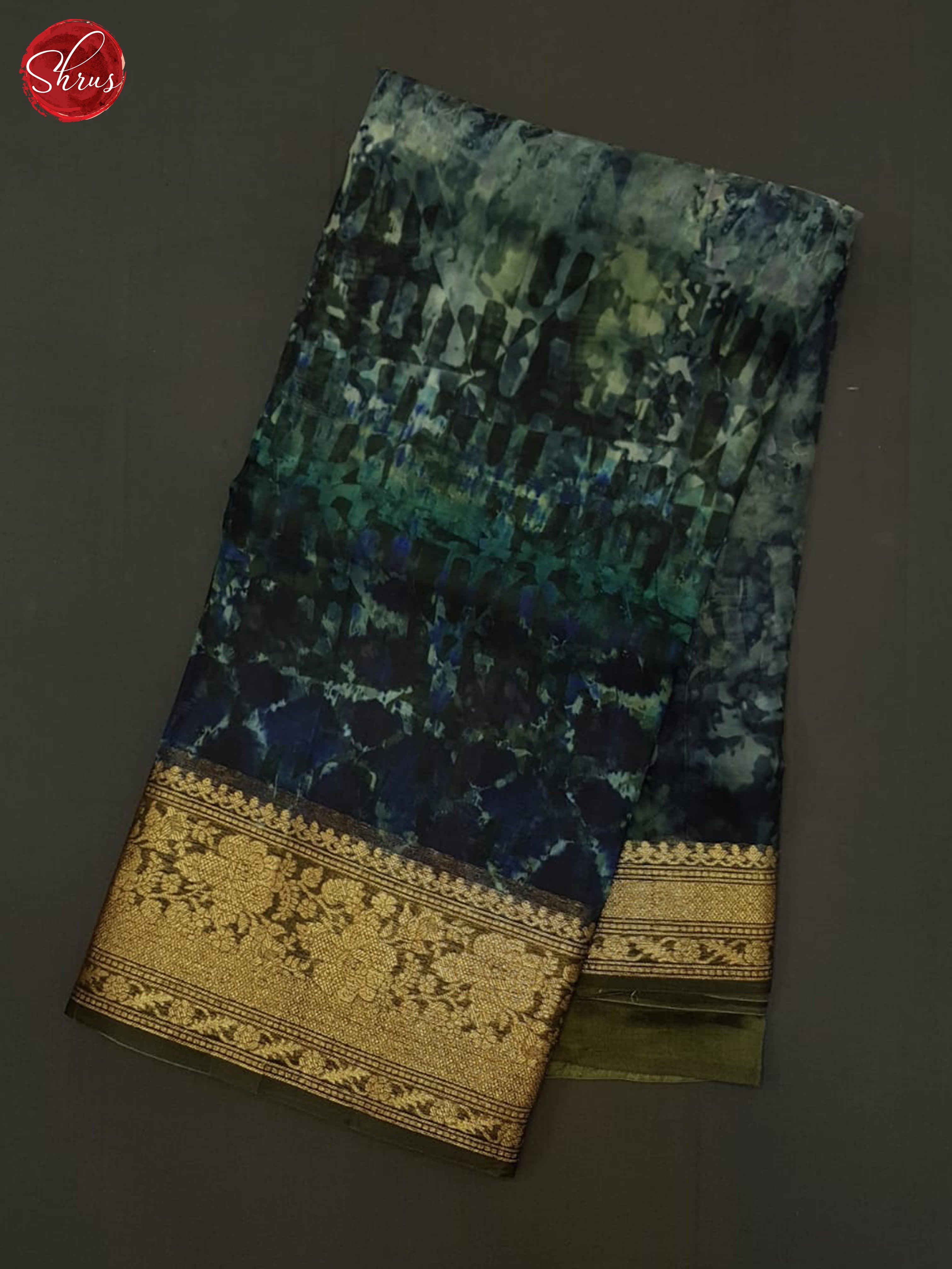 Blue & Green - Organza Saree - Shop on ShrusEternity.com