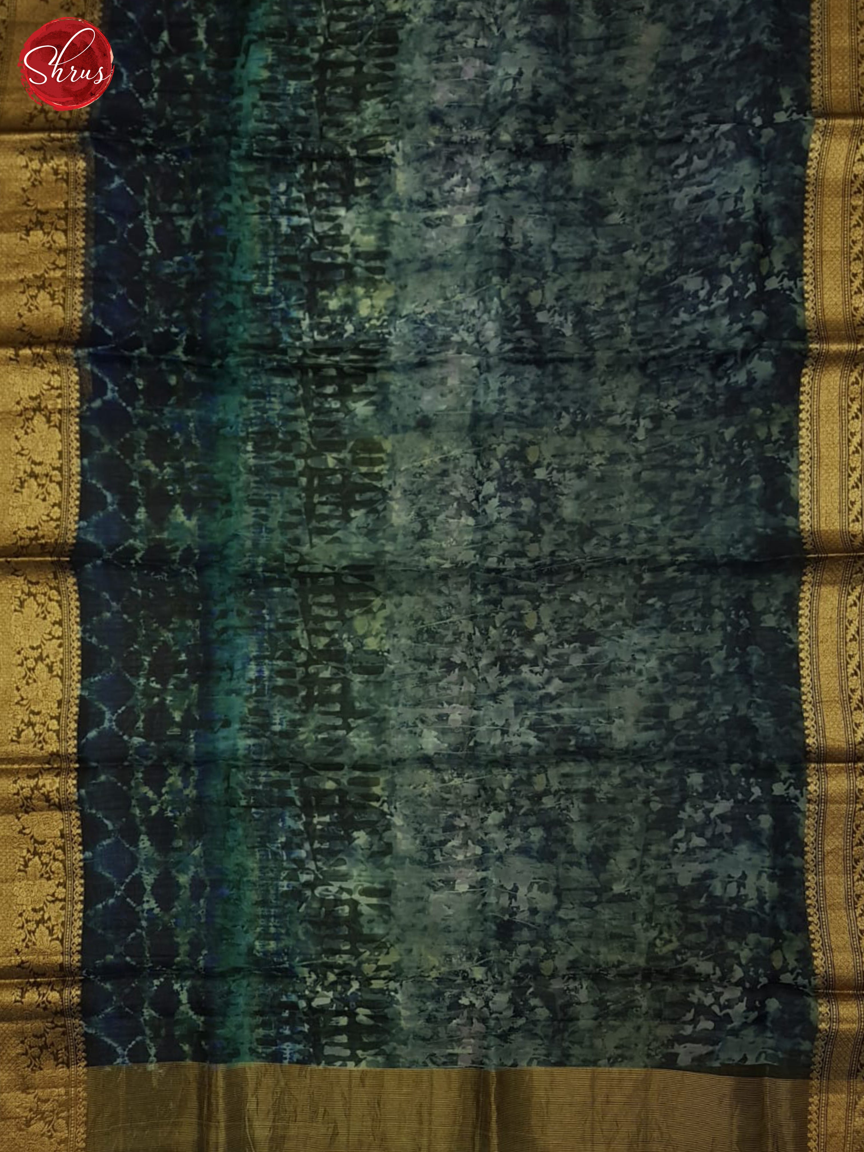 Blue & Green - Organza Saree - Shop on ShrusEternity.com