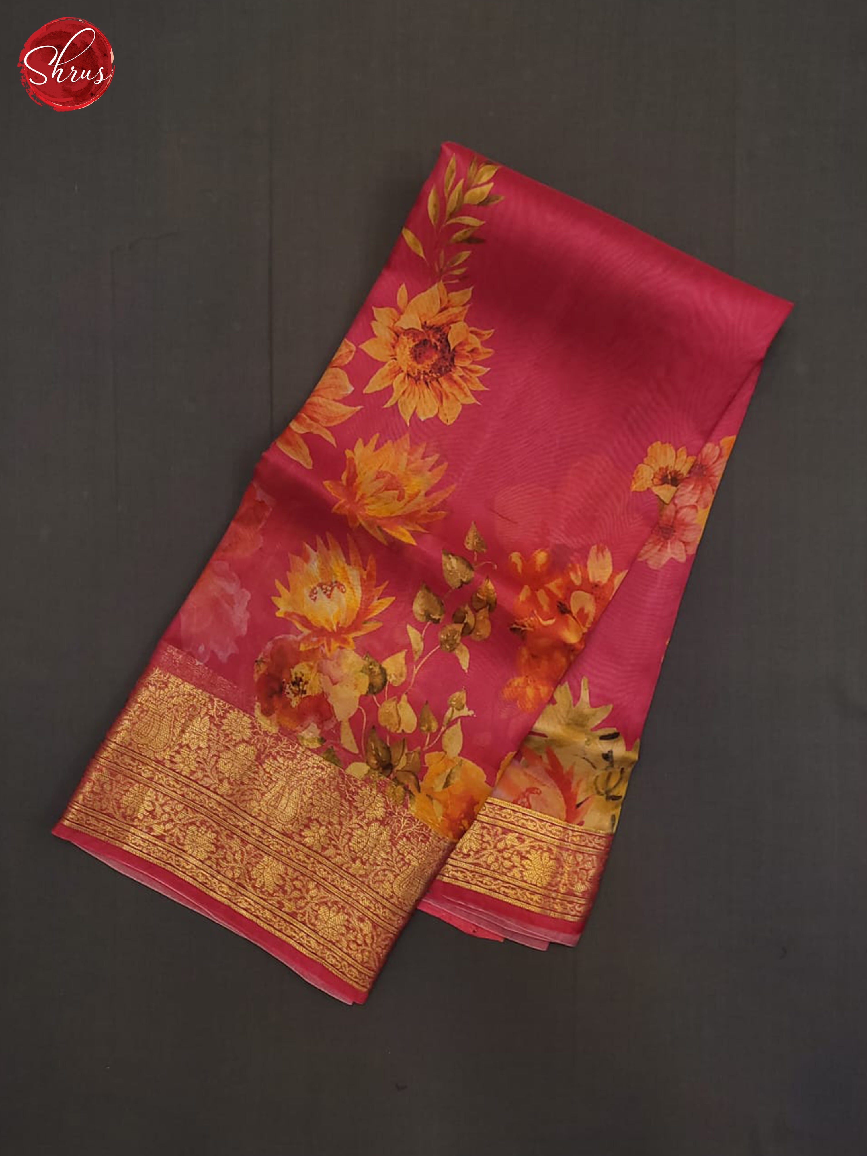 pink(single tone)-Organza saree - Shop on ShrusEternity.com
