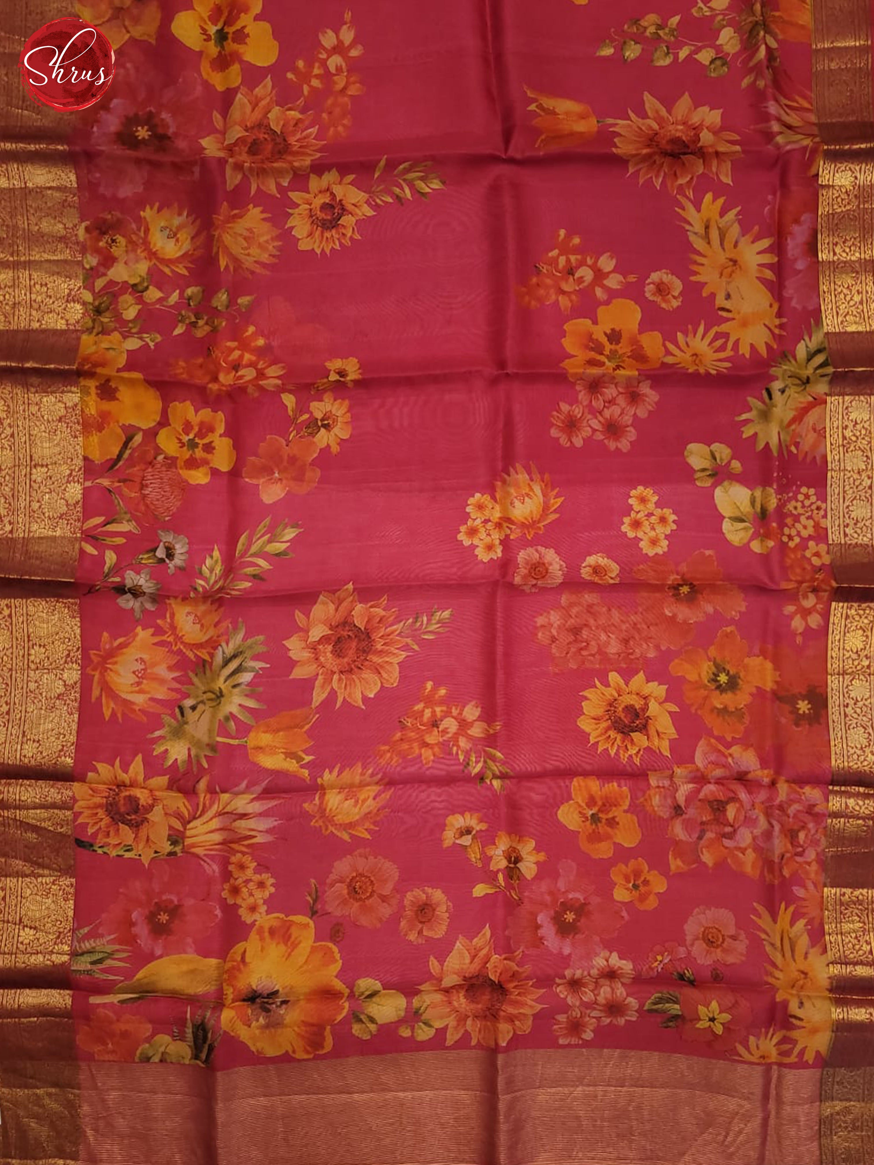 pink(single tone)-Organza saree - Shop on ShrusEternity.com