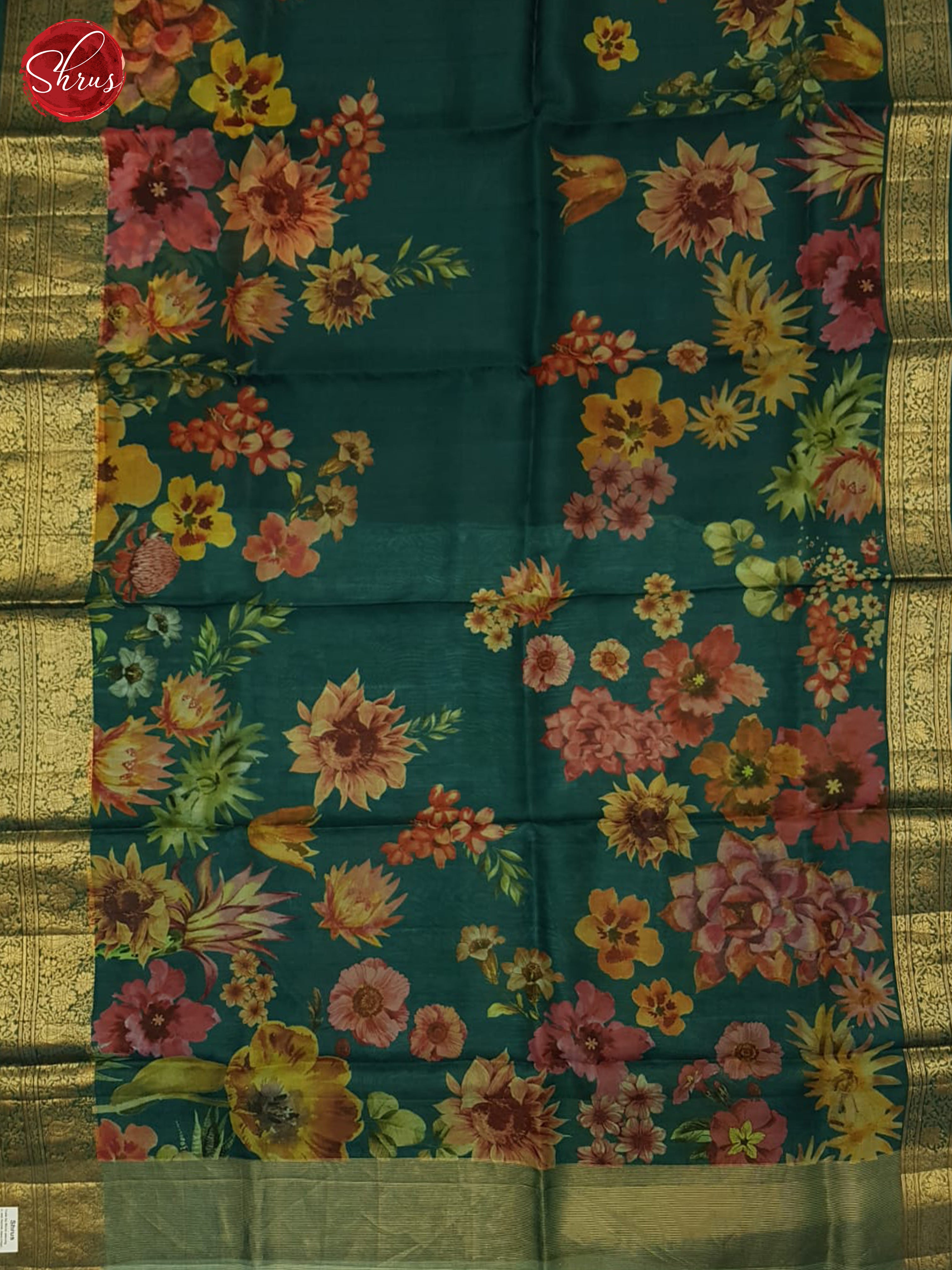 Green(Single Tone) - Organza Saree - Shop on ShrusEternity.com