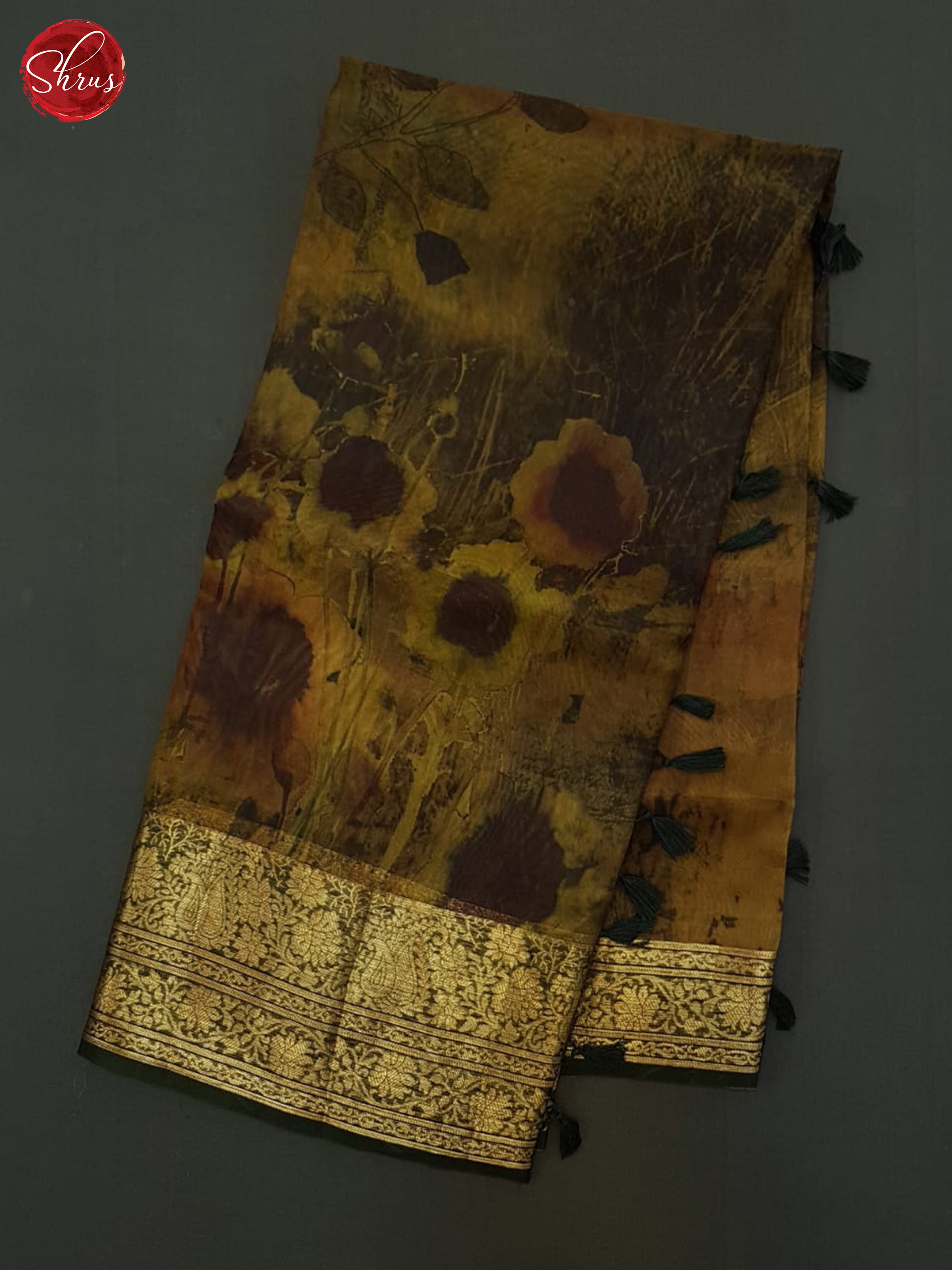 Brown & Green- Organza Saree - Shop on ShrusEternity.com