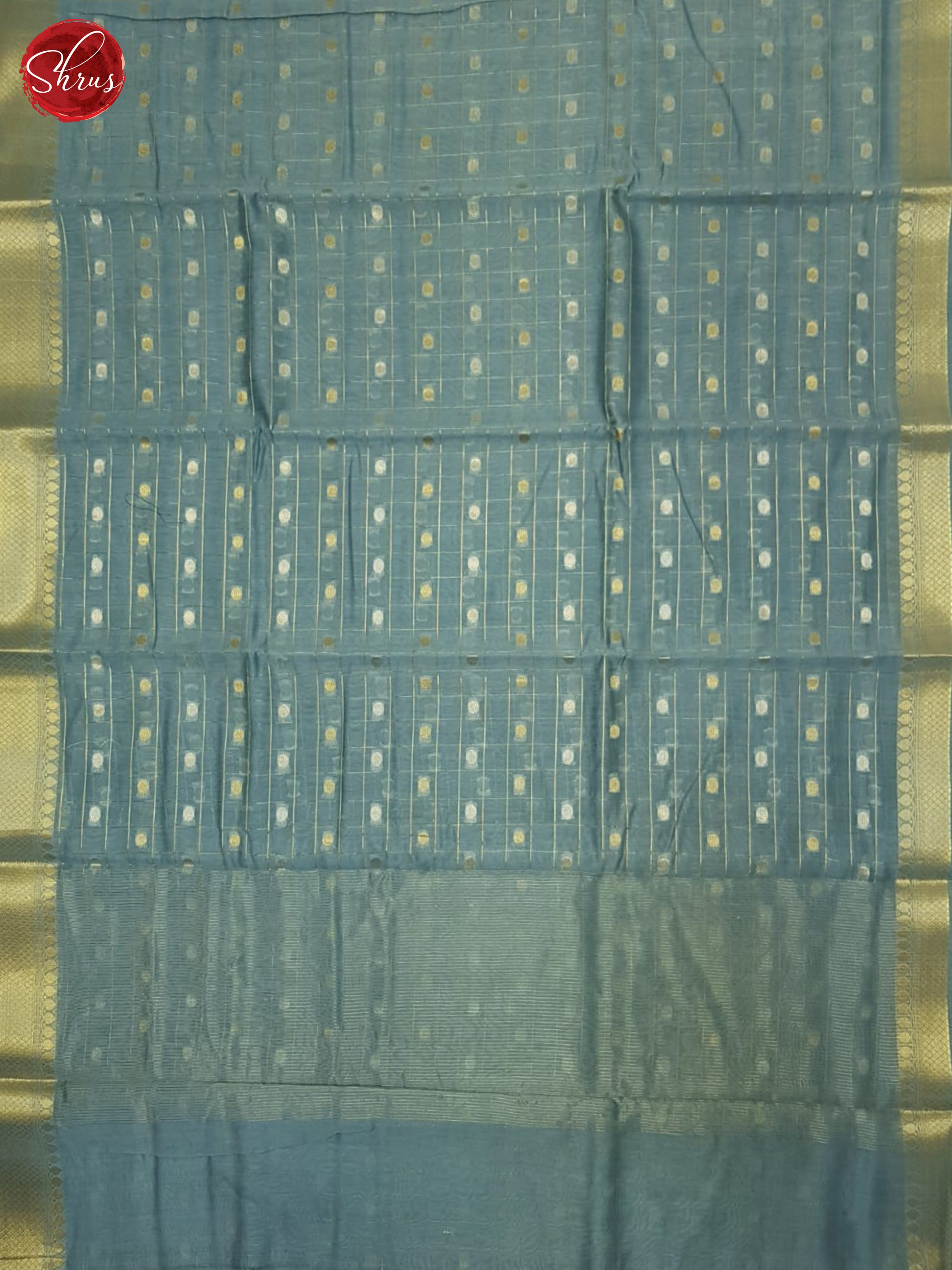 Dusty Blue(Single Tone) - North Silk Cotton Saree - Shop on ShrusEternity.com