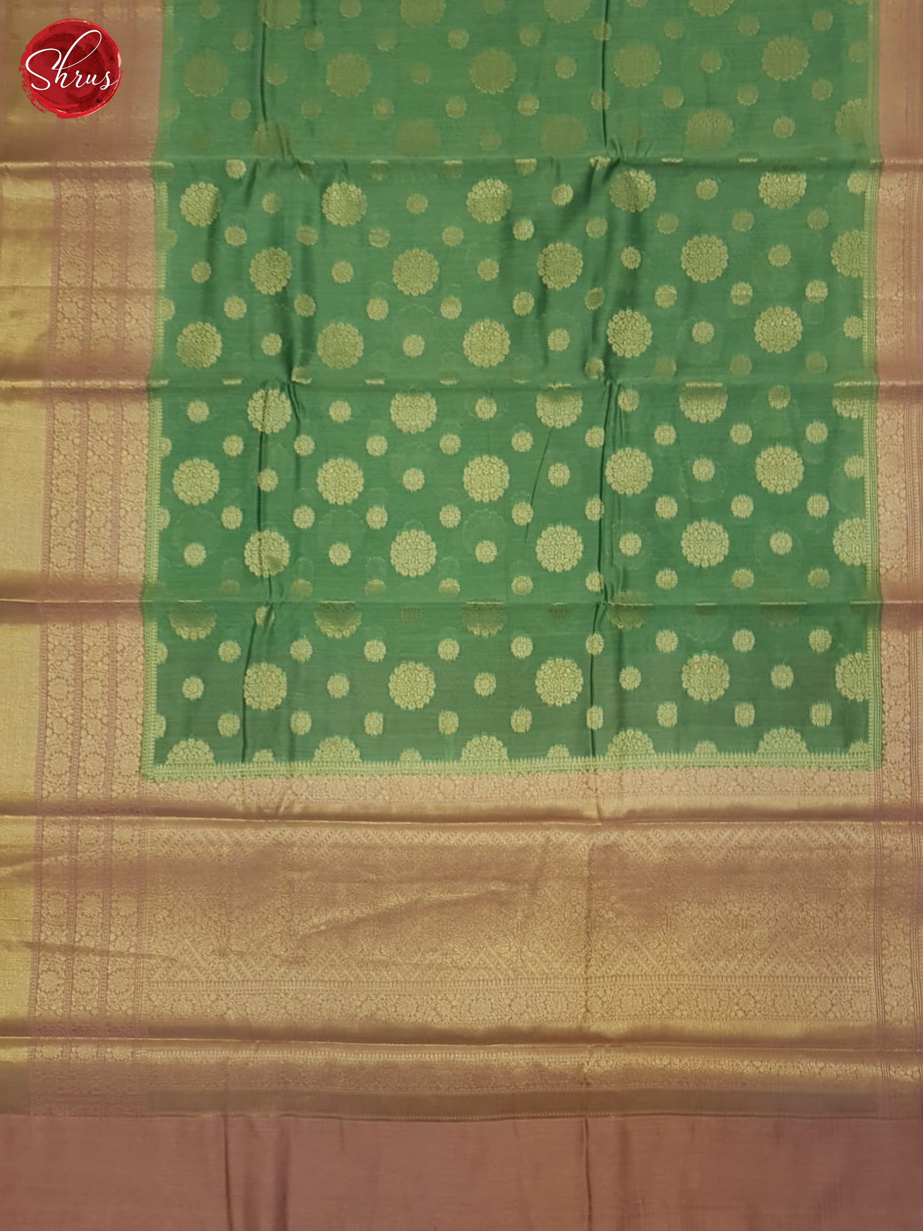 Green & Pink -North Silk Cotton Saree - Shop on ShrusEternity.com