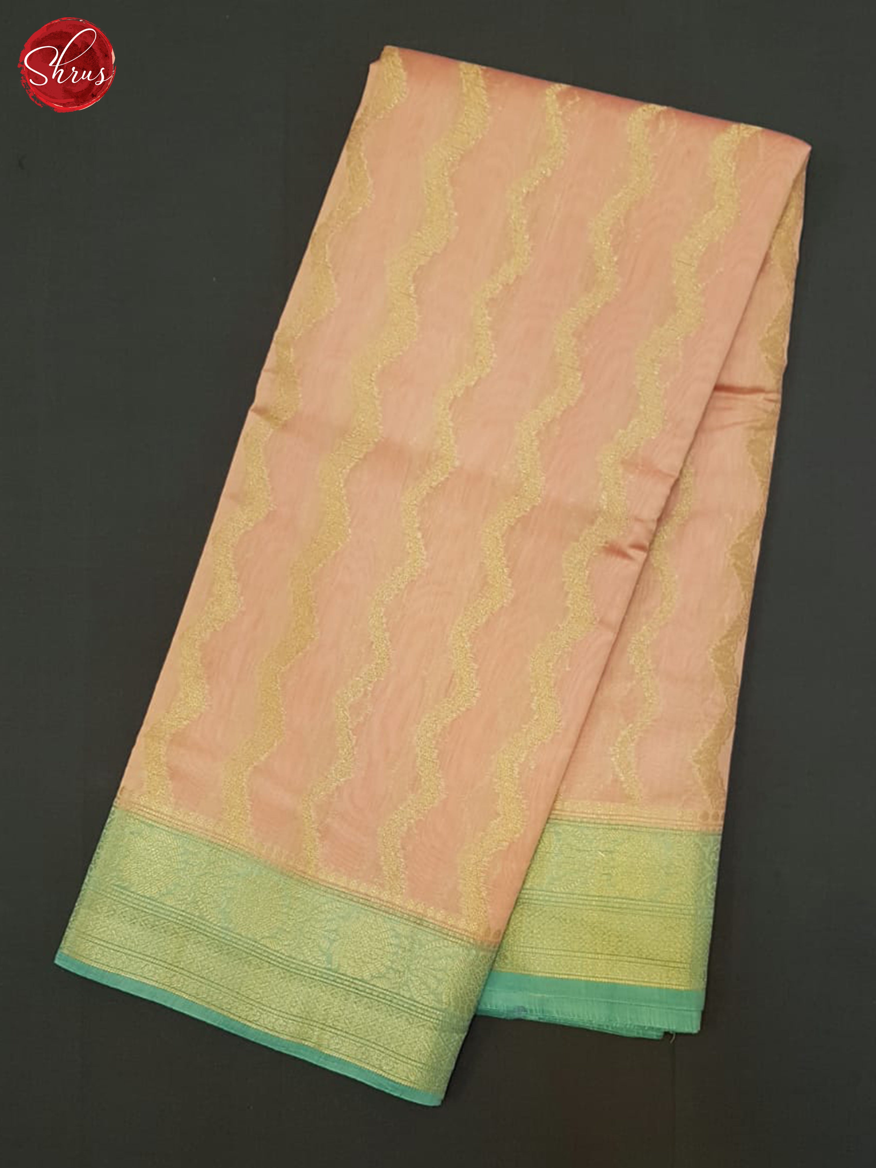 Light Peach & GReen- North Silk Cotton Saree - Shop on ShrusEternity.com