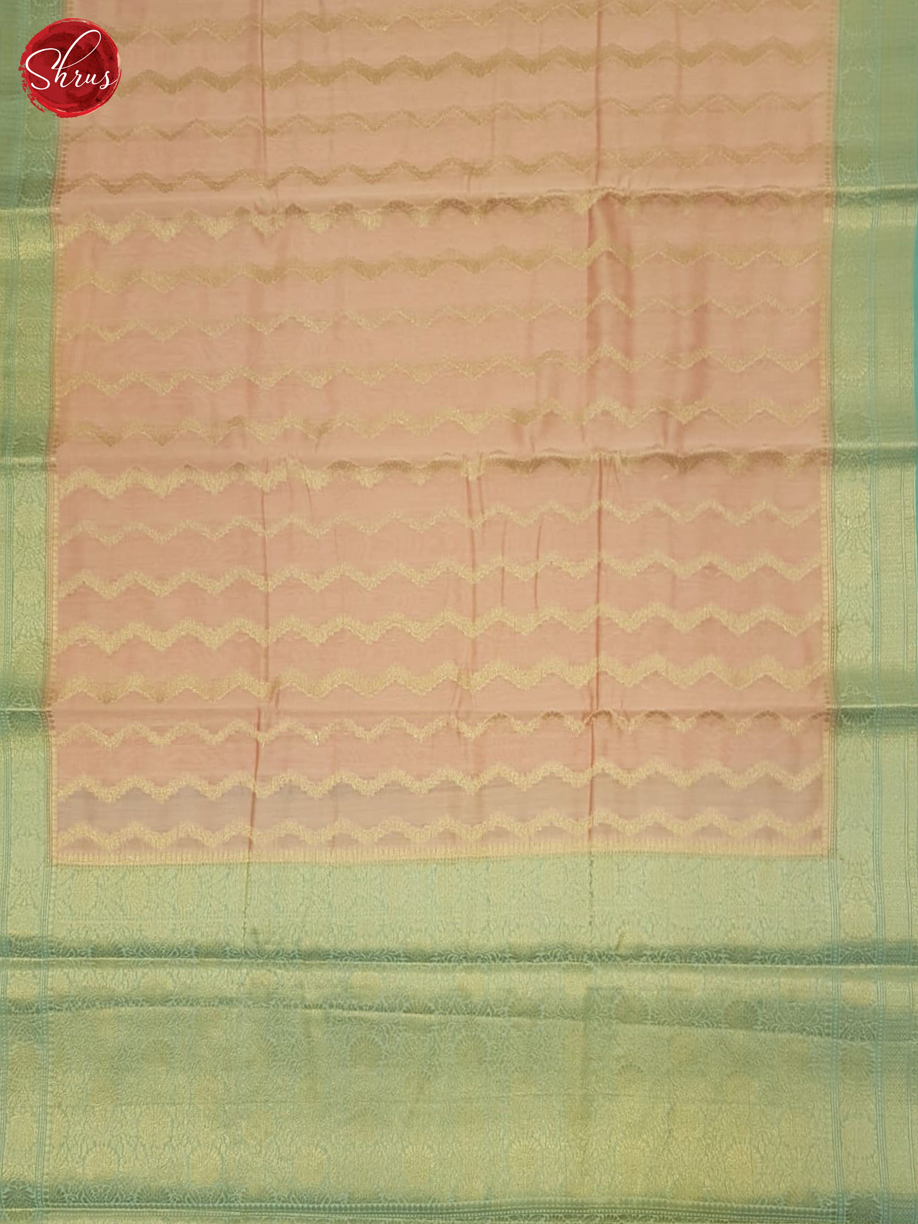 Light Peach & GReen- North Silk Cotton Saree - Shop on ShrusEternity.com