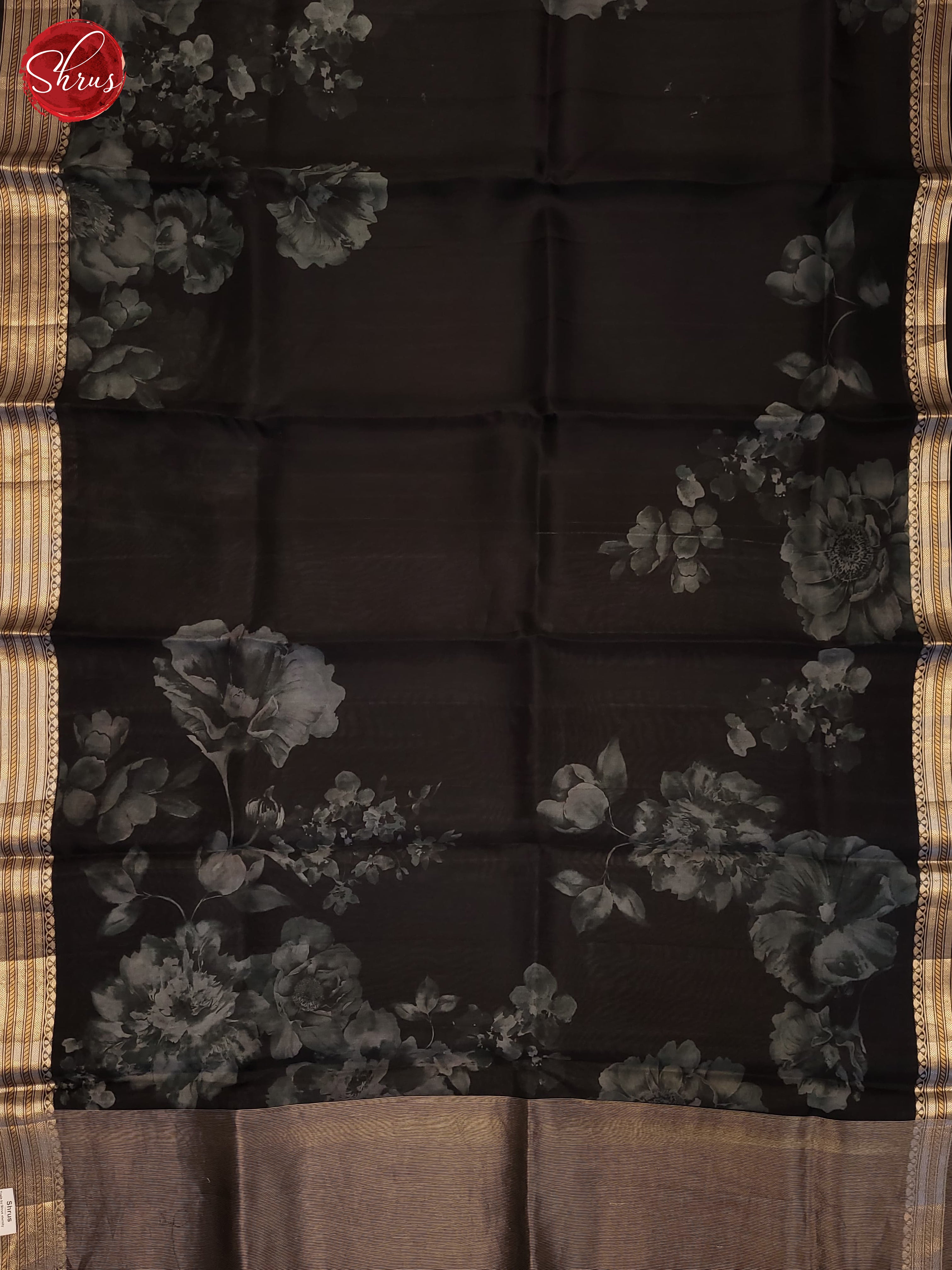 Black(Single Tone) - Organza Saree - Shop on ShrusEternity.com