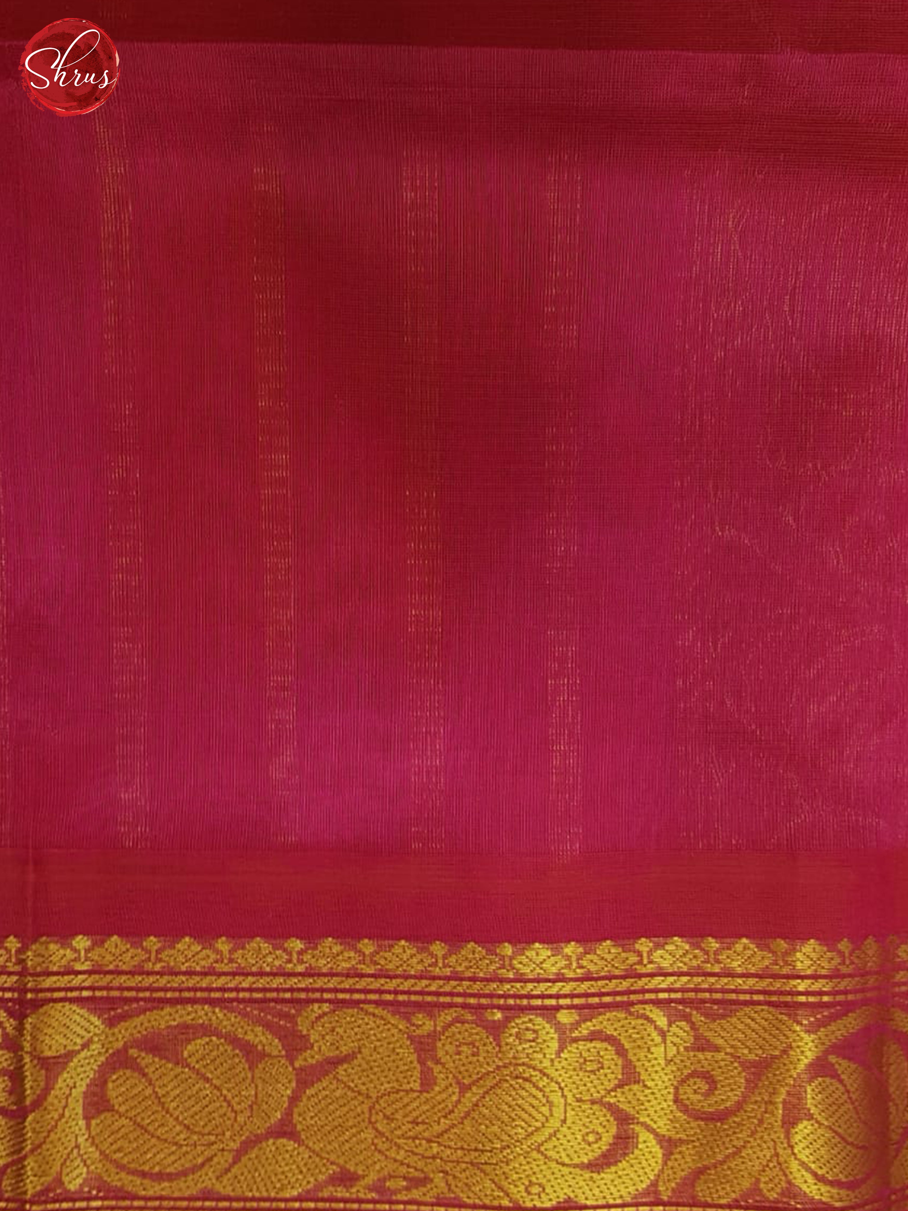 Teal Blue & Pink - Silk Cotton Saree - Shop on ShrusEternity.com
